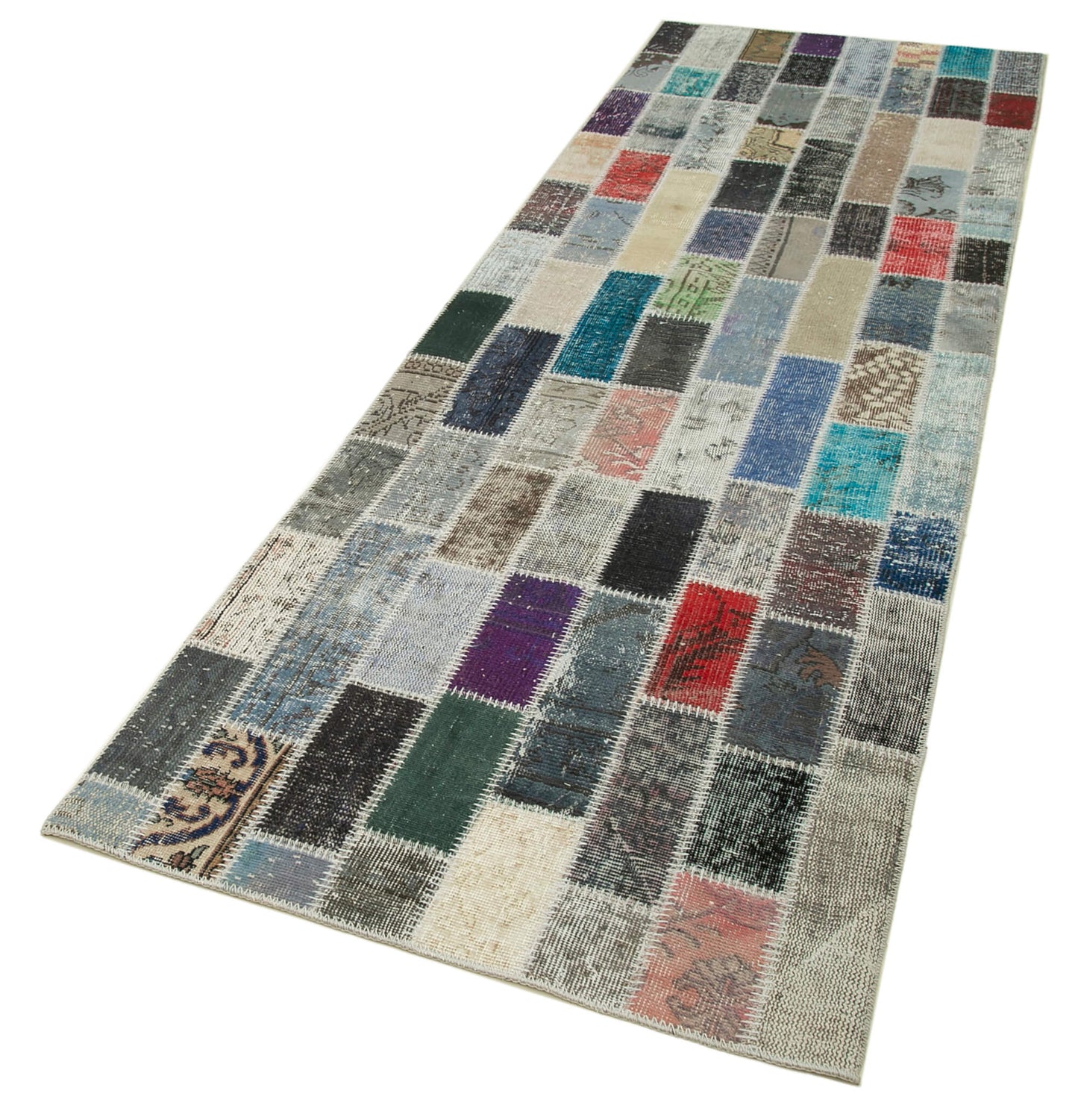 3x10 Multicolor Patchwork Runner Rug - 37759