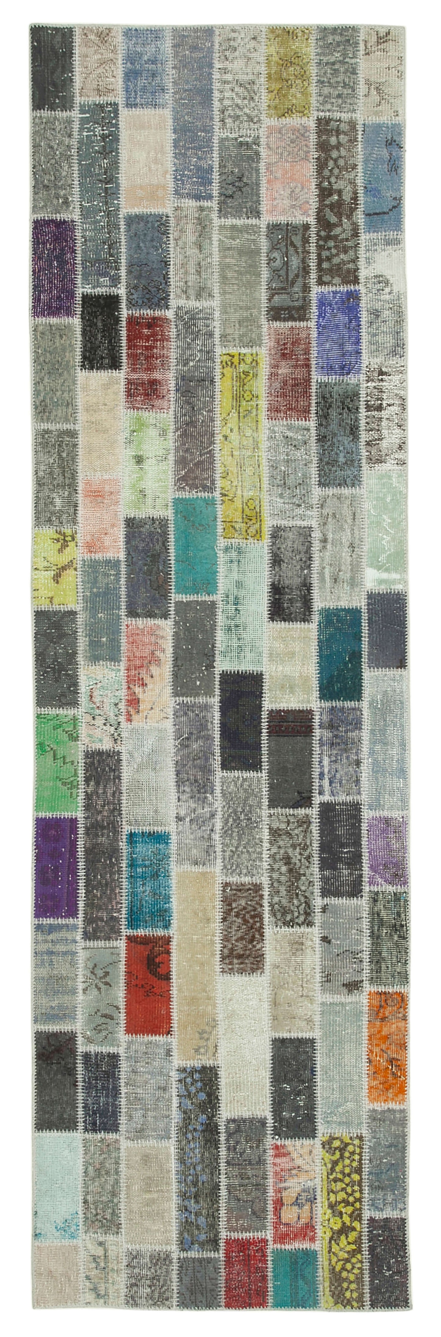 3x11 Multicolor Patchwork Runner Rug - 37761