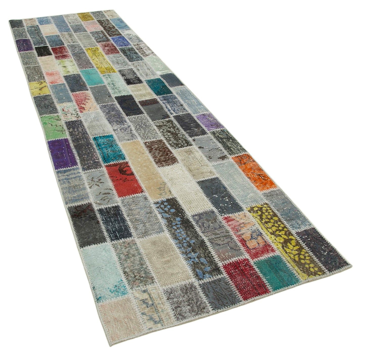 3x11 Multicolor Patchwork Runner Rug - 37761