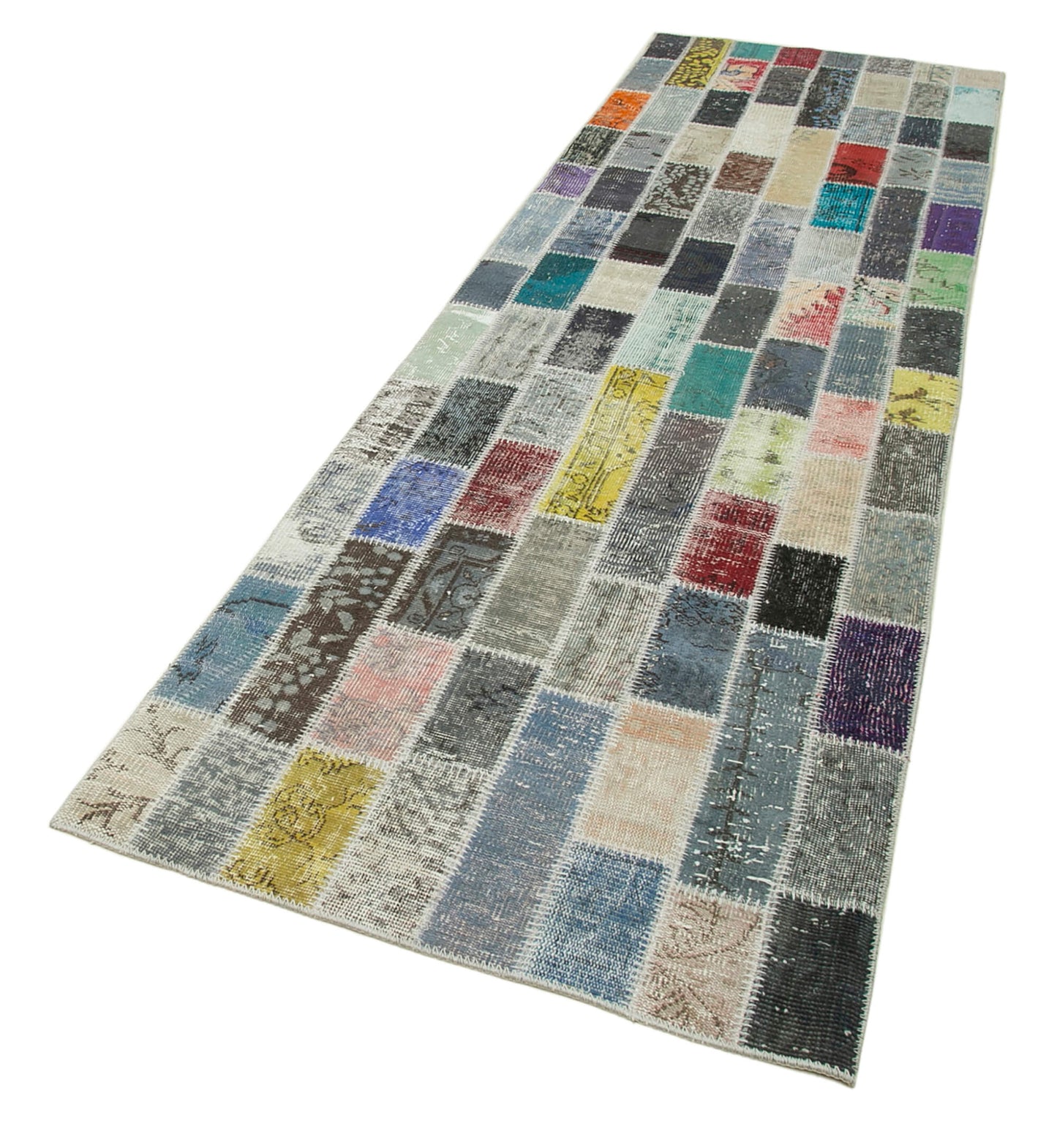 3x11 Multicolor Patchwork Runner Rug - 37761