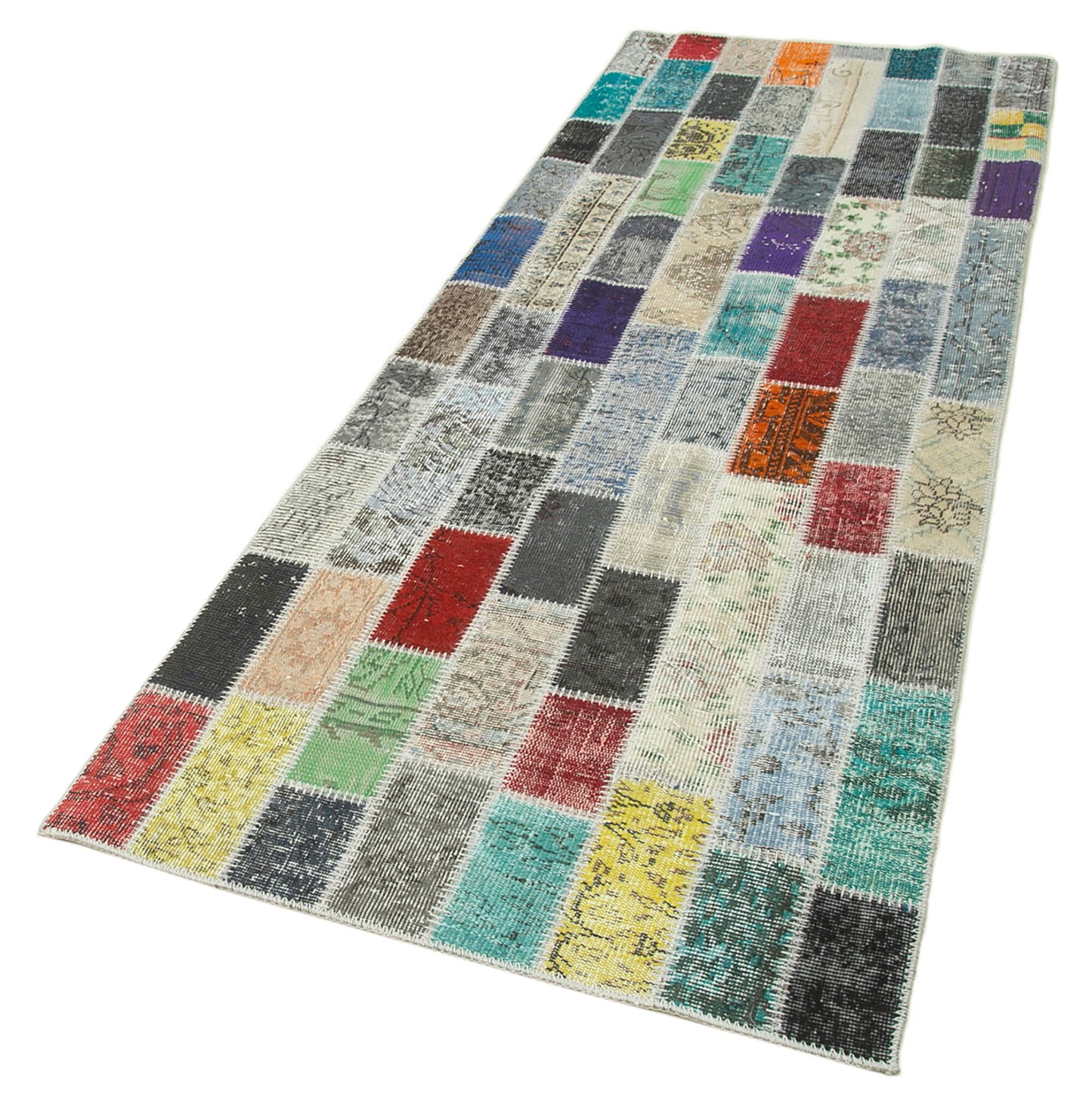 3x9 Multicolor Patchwork Runner Rug - 37765