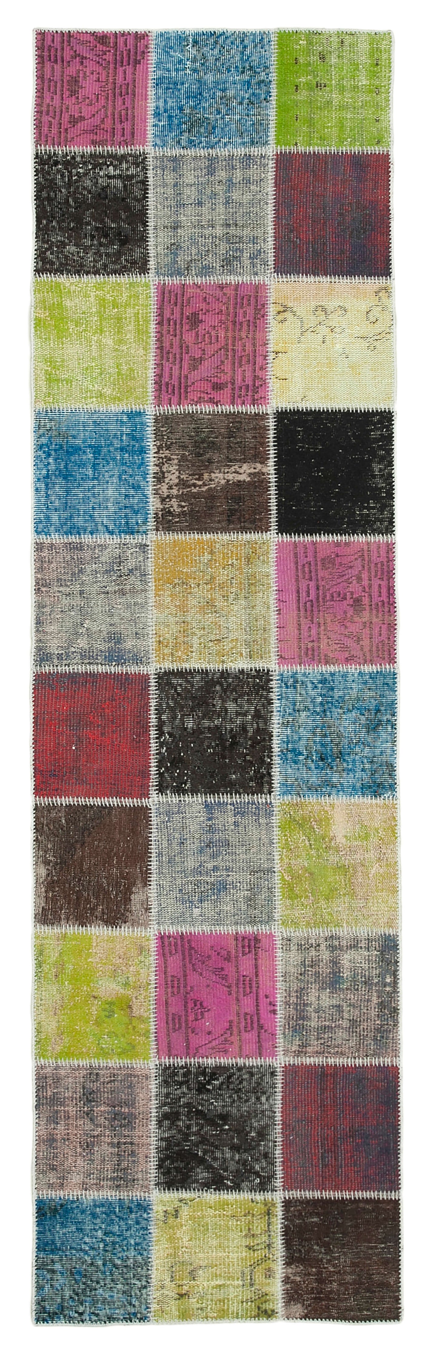 3x10 Multicolor Patchwork Runner Rug - 37780