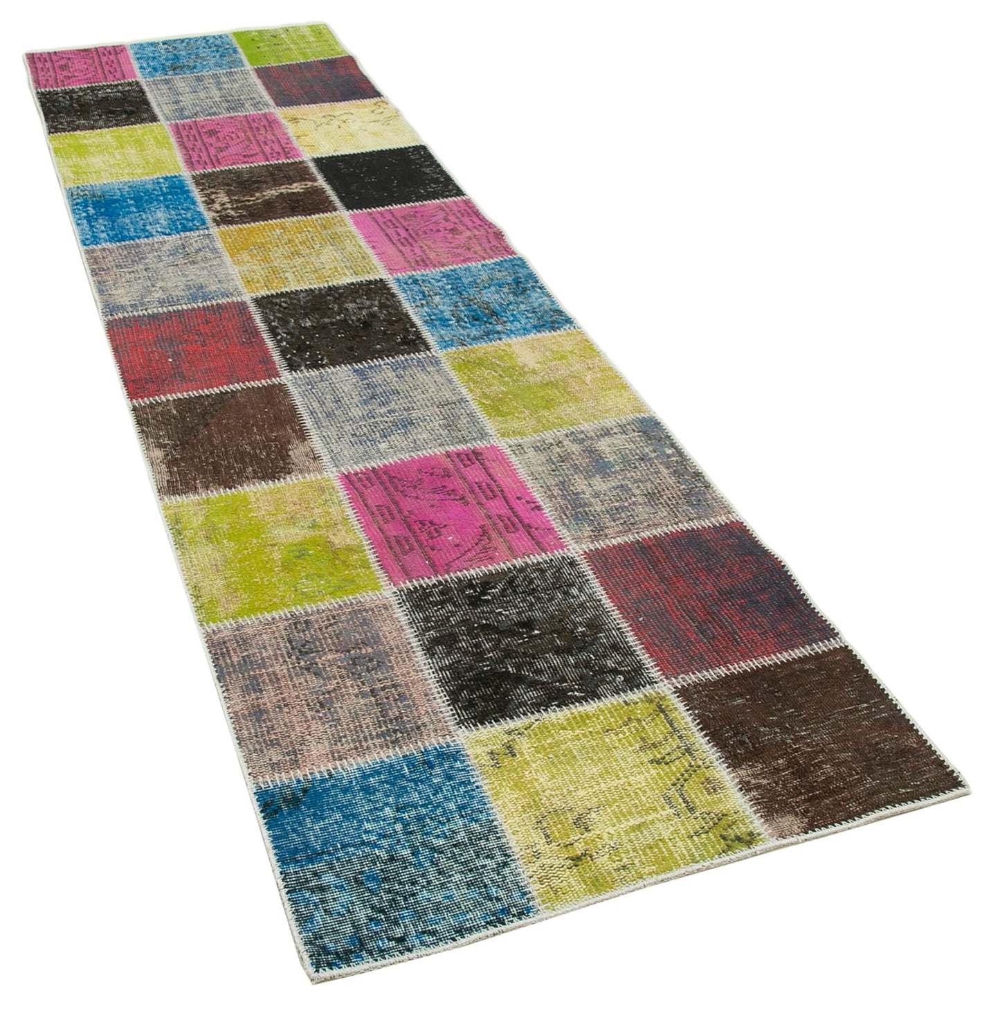 3x10 Multicolor Patchwork Runner Rug - 37780