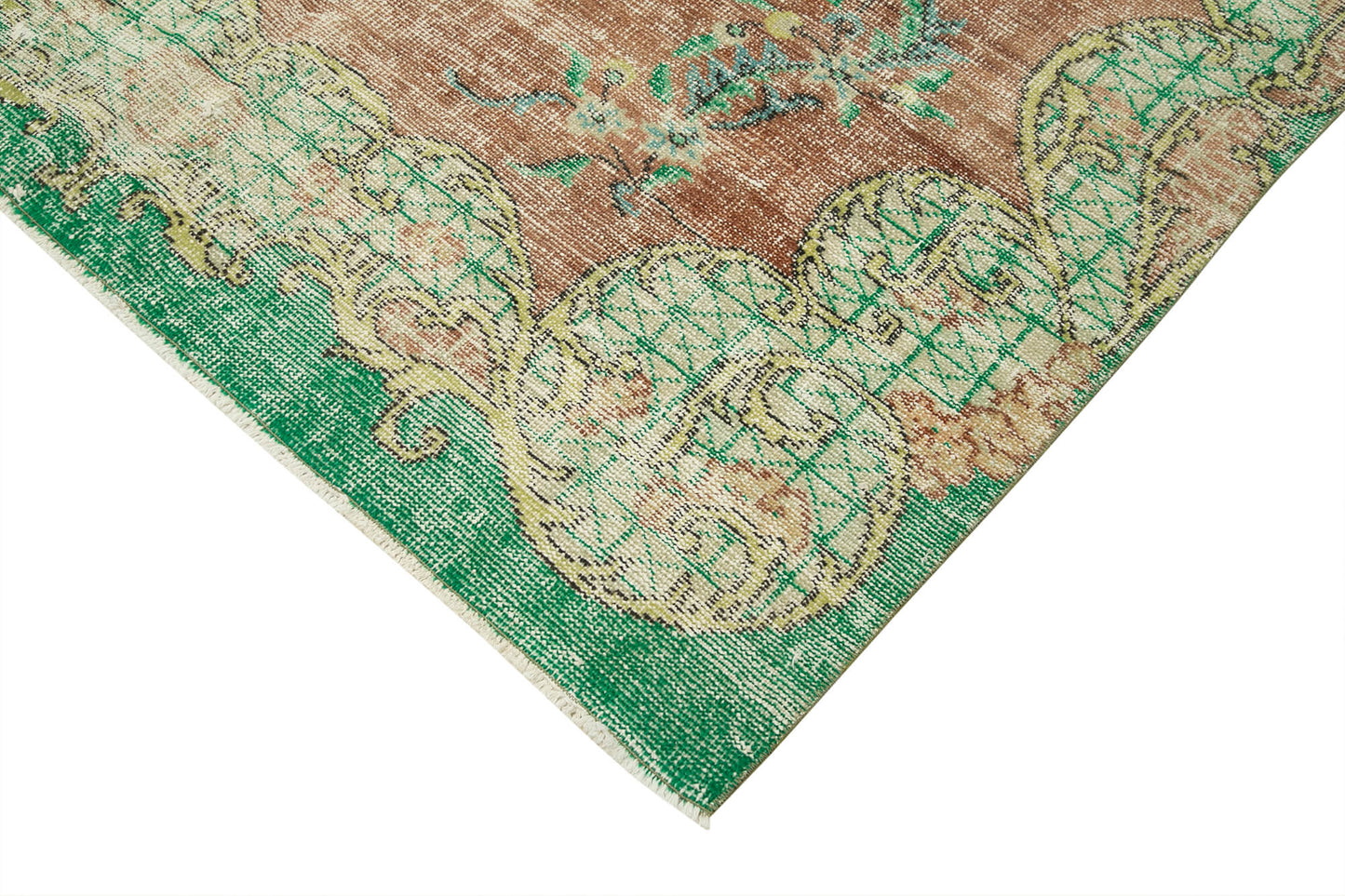 5x9 Beige Turkish Vintage Area Rug - 37887