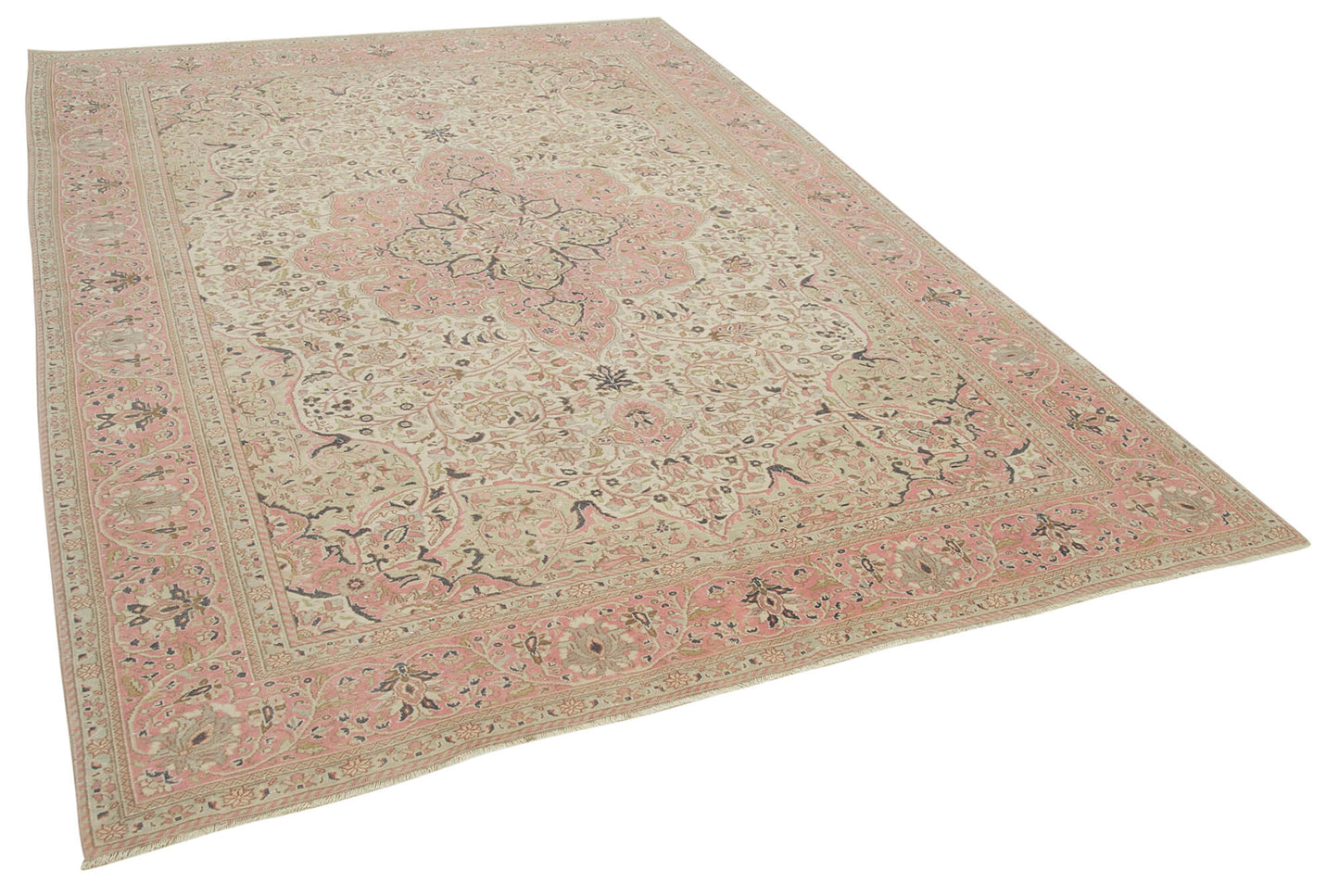 7x9 Beige Vintage Rug - 37951