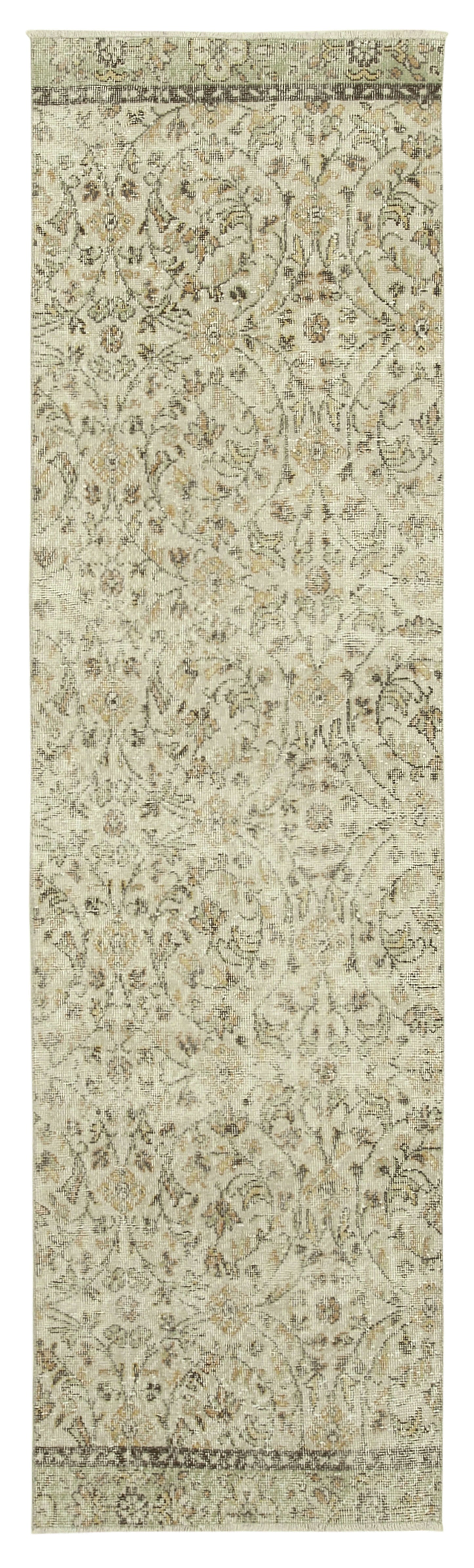 3x9 Beige Overdyed Runner Rug - 38176