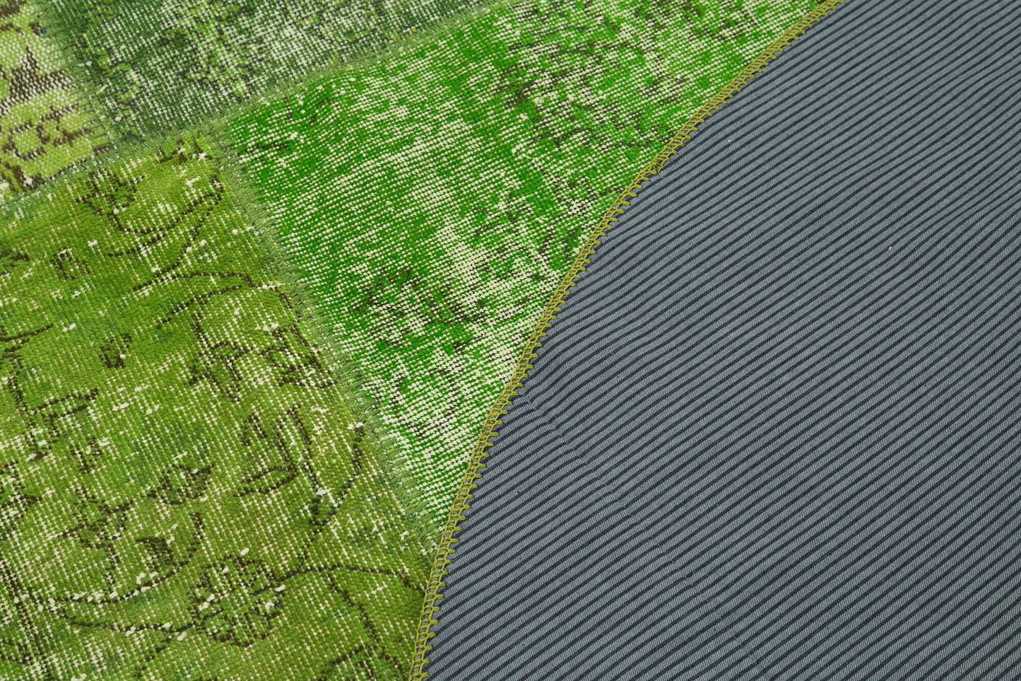 7x7 Green Round Patchwork Rug - 38686