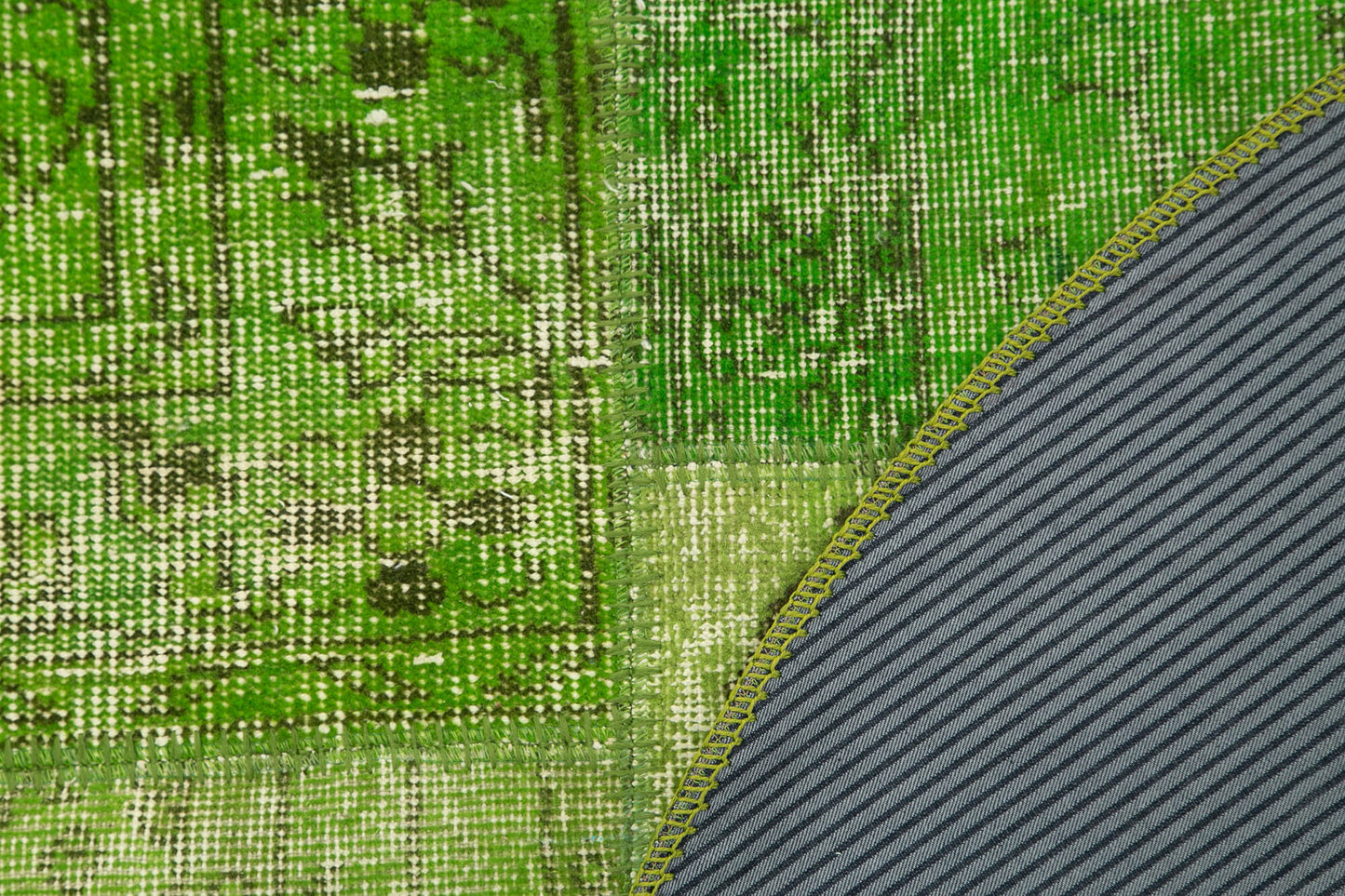 5x5 Green Round Patchwork Rug - 38698