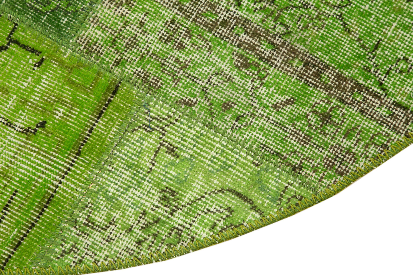 5x5 Green Round Patchwork Rug - 38699