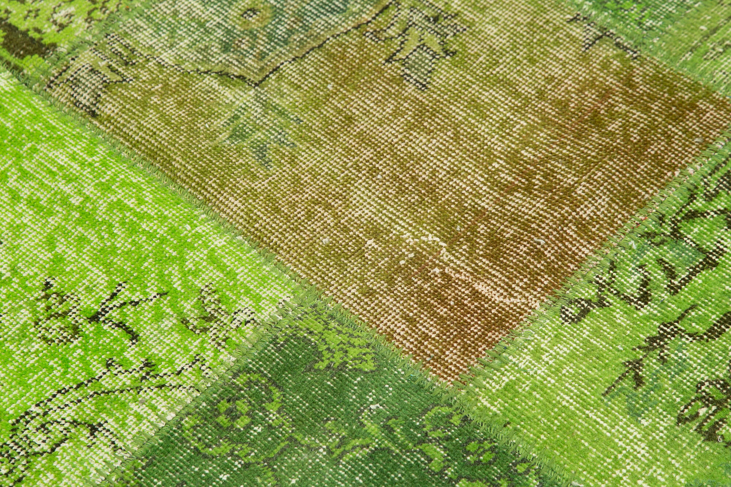 5x5 Green Round Patchwork Rug - 38699