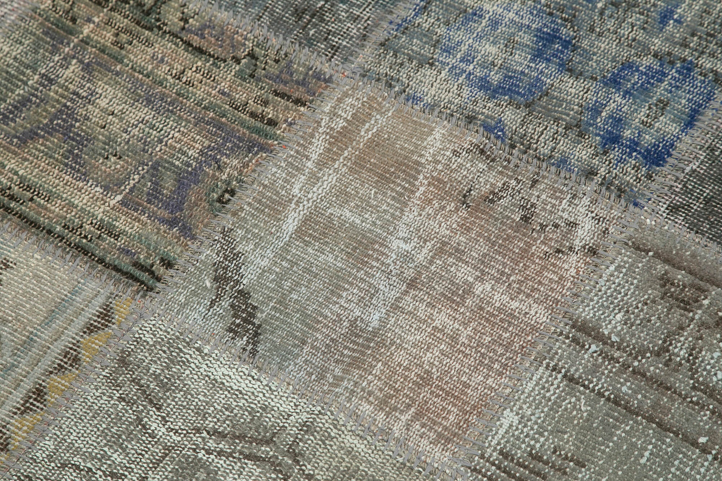 5x5 Grey Round Patchwork Rug - 38705