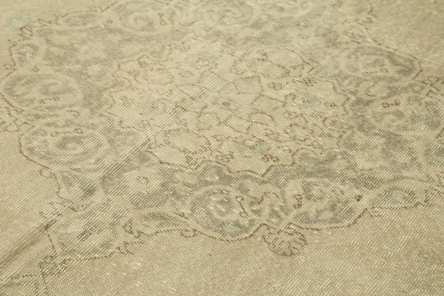 7x10 Beige Turkish Vintage Area Rug - 38844