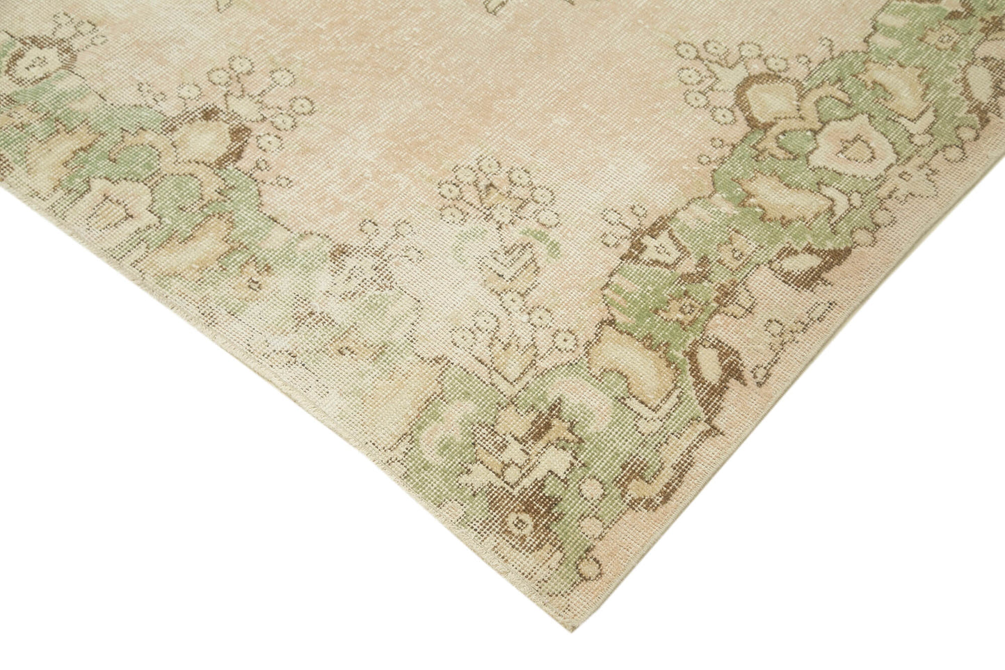 6x9 Beige Turkish Vintage Area Rug - 38876