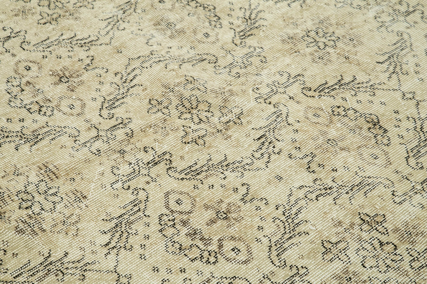 6x9 Beige Turkish Vintage Area Rug - 38891