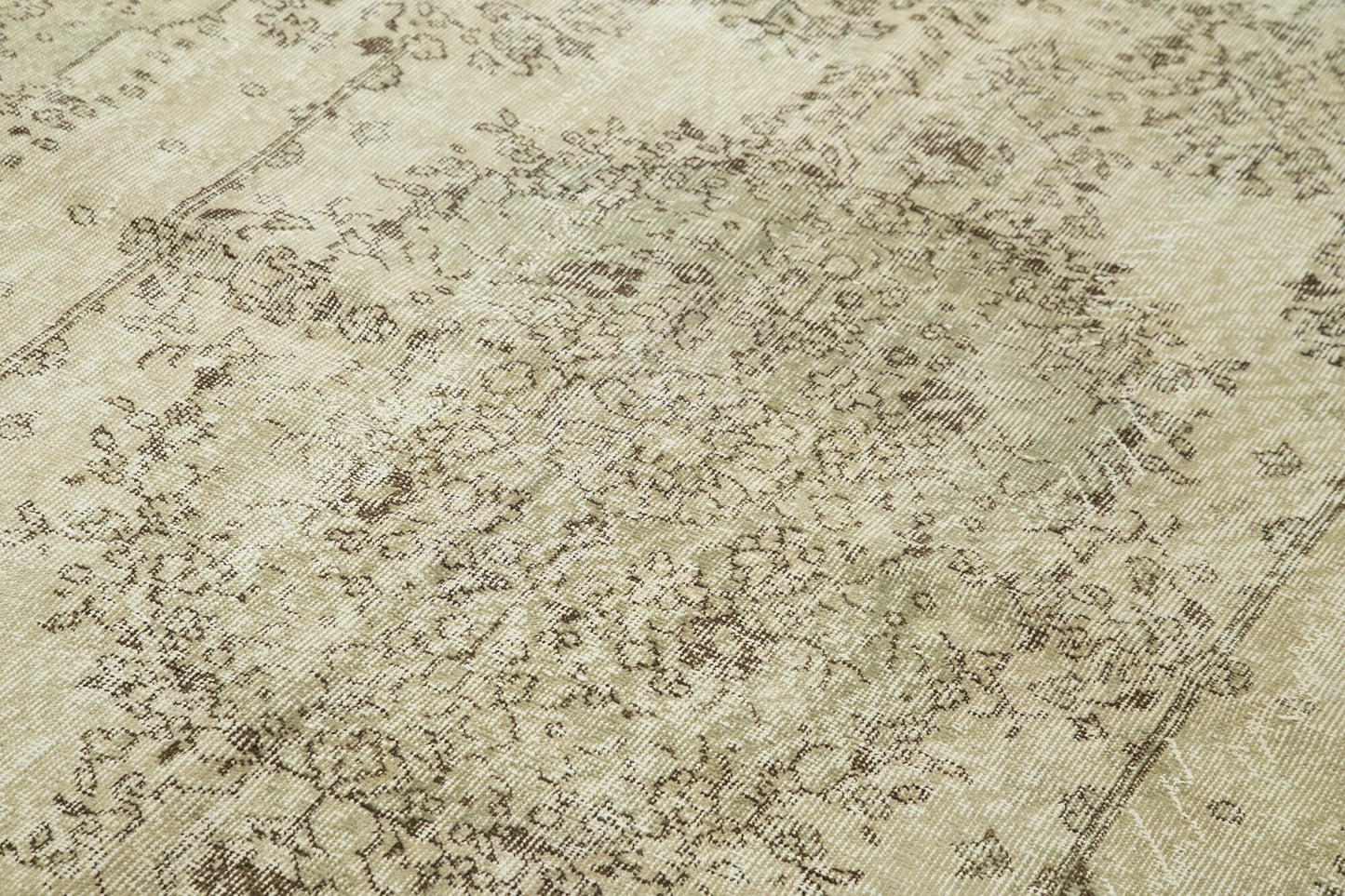 5x9 Beige Turkish Vintage Area Rug - 38904