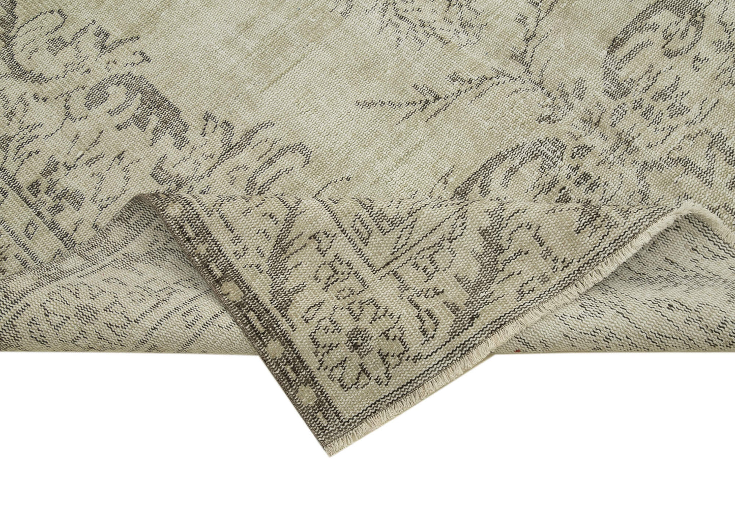 6x10 Beige Turkish Vintage Area Rug - 38919