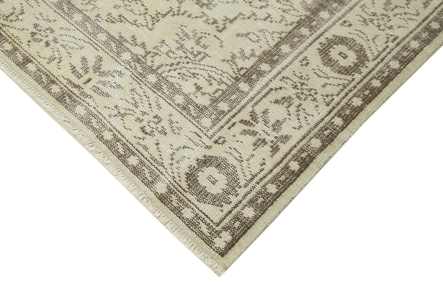 6x9 Beige Turkish Vintage Area Rug - 38932