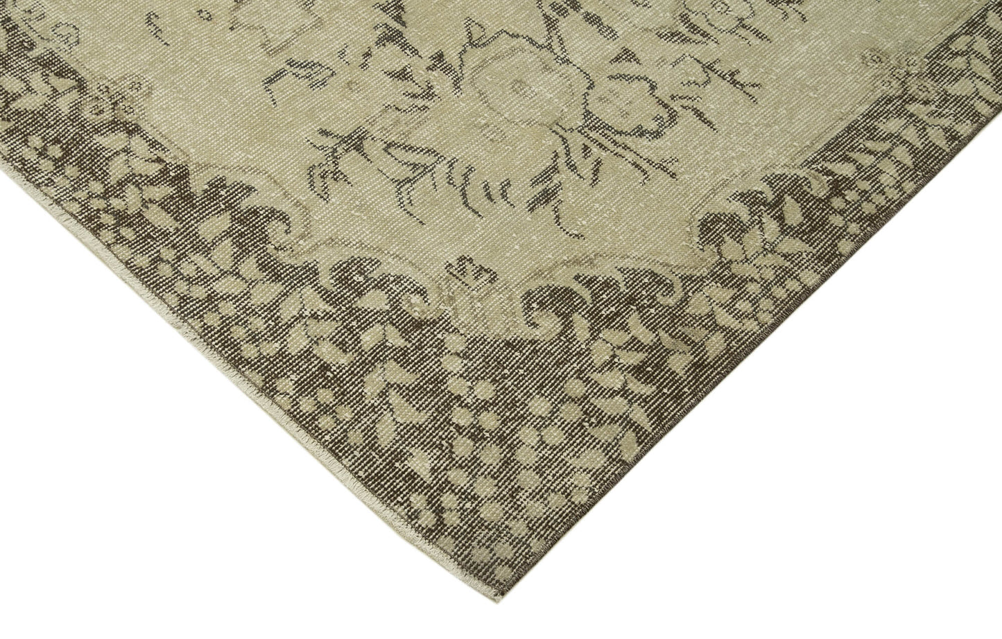 6x10 Beige Turkish Vintage Area Rug - 38935