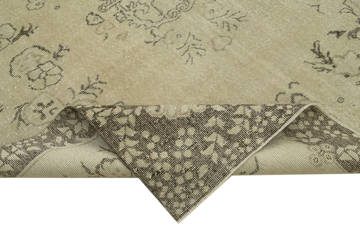 6x10 Beige Turkish Vintage Area Rug - 38935