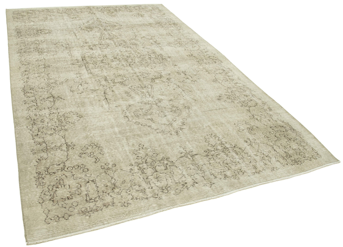 6x10 Beige Turkish Vintage Area Rug - 38940