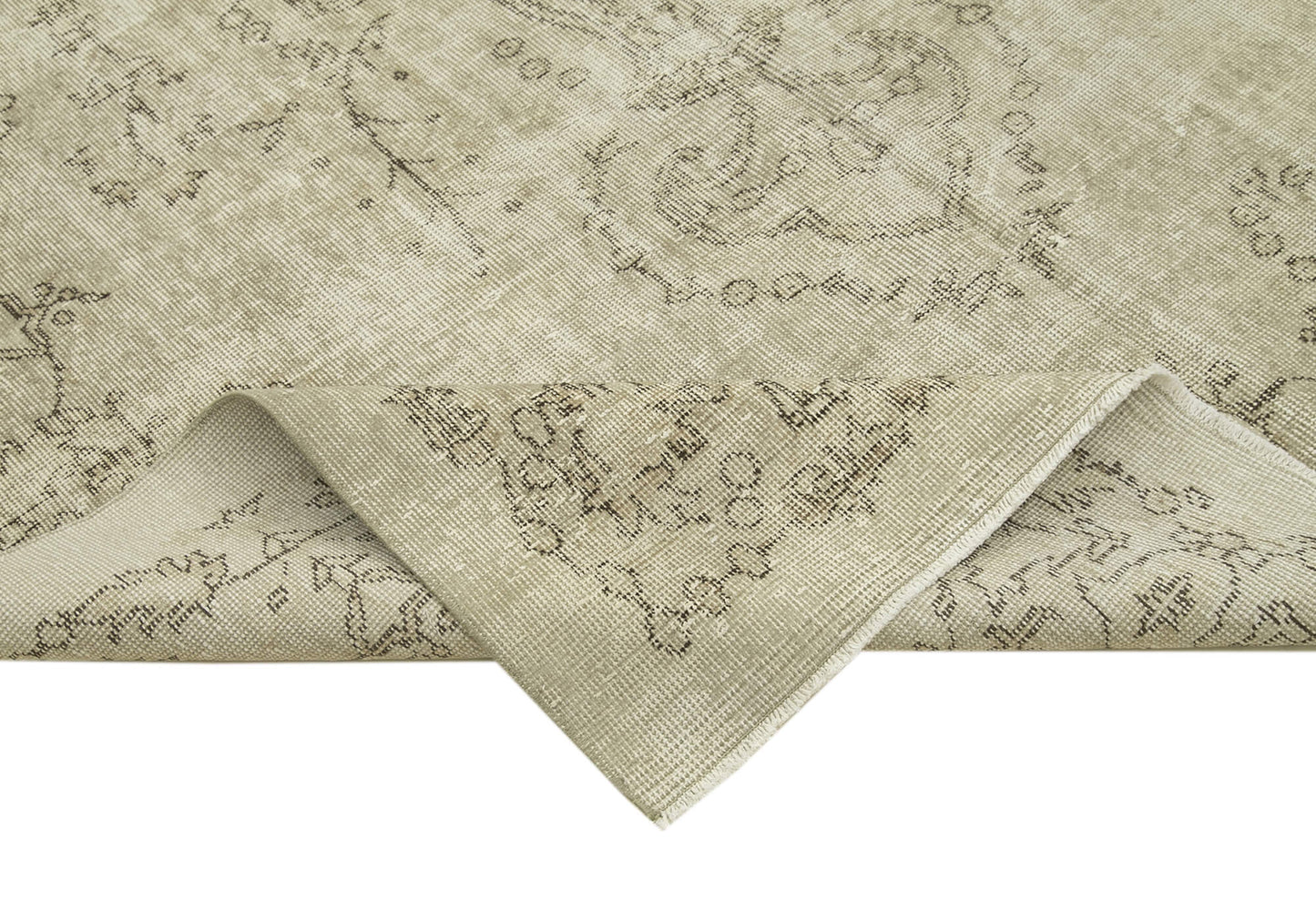 6x10 Beige Turkish Vintage Area Rug - 38940