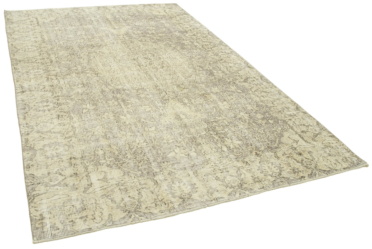 6x10 Beige Turkish Vintage Area Rug - 38951