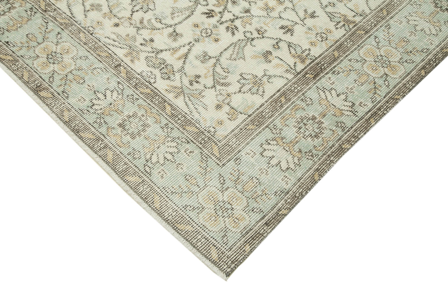 6x10 Beige Turkish Vintage Area Rug - 38952