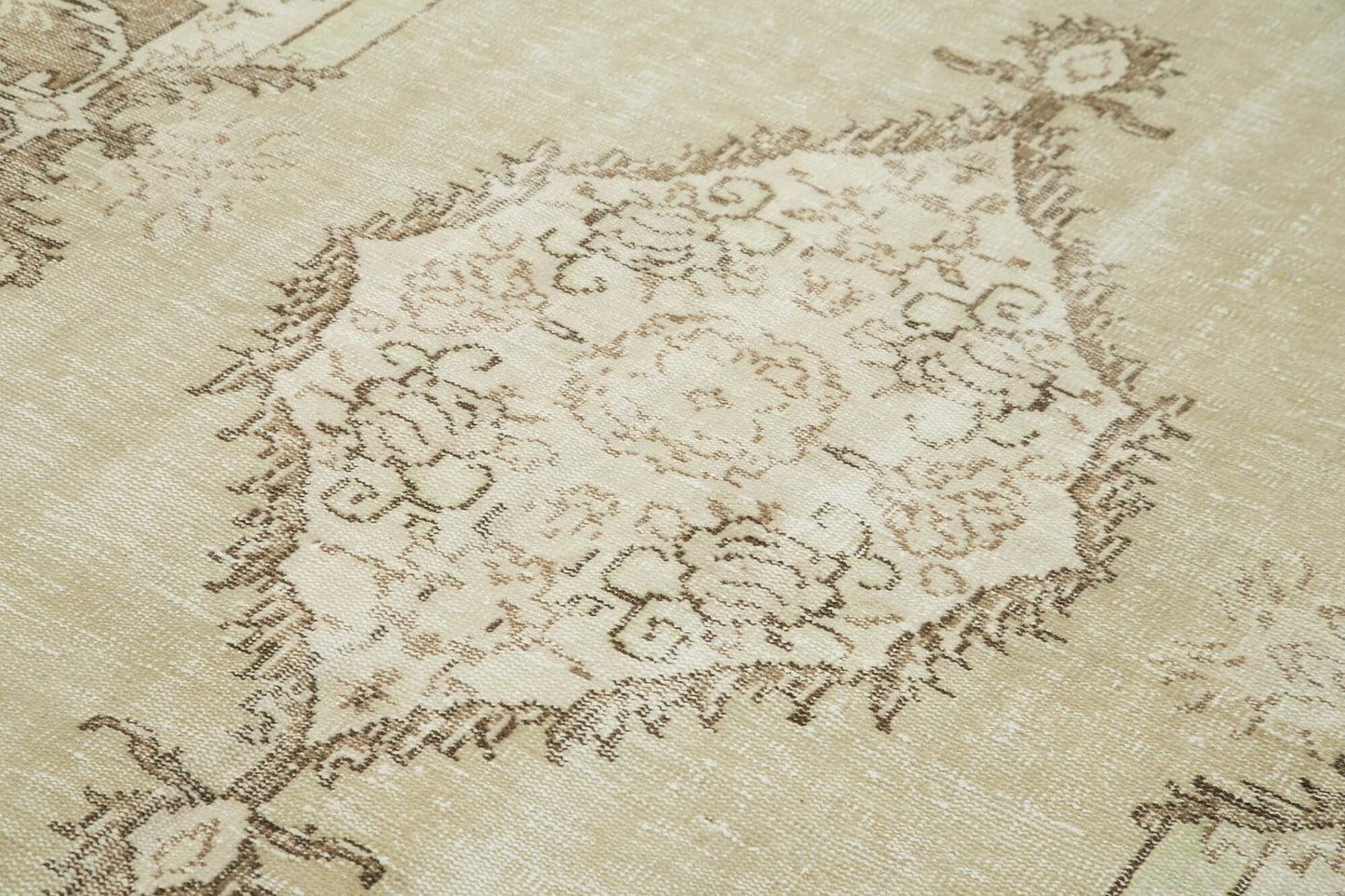 6x10 Beige Turkish Vintage Area Rug - 38978