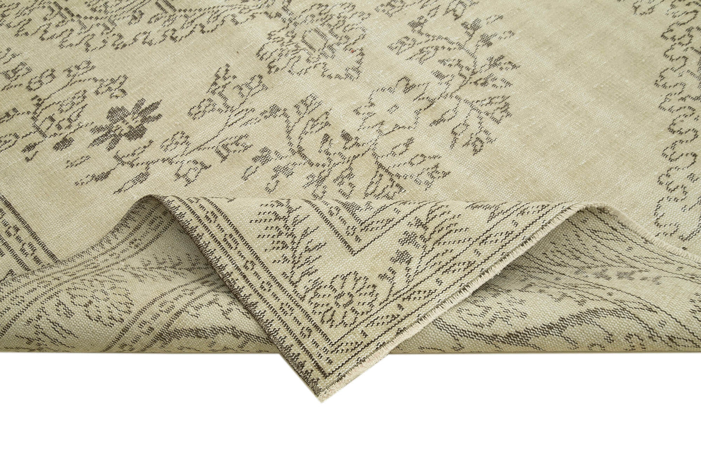 6x10 Beige Turkish Vintage Area Rug - 38984