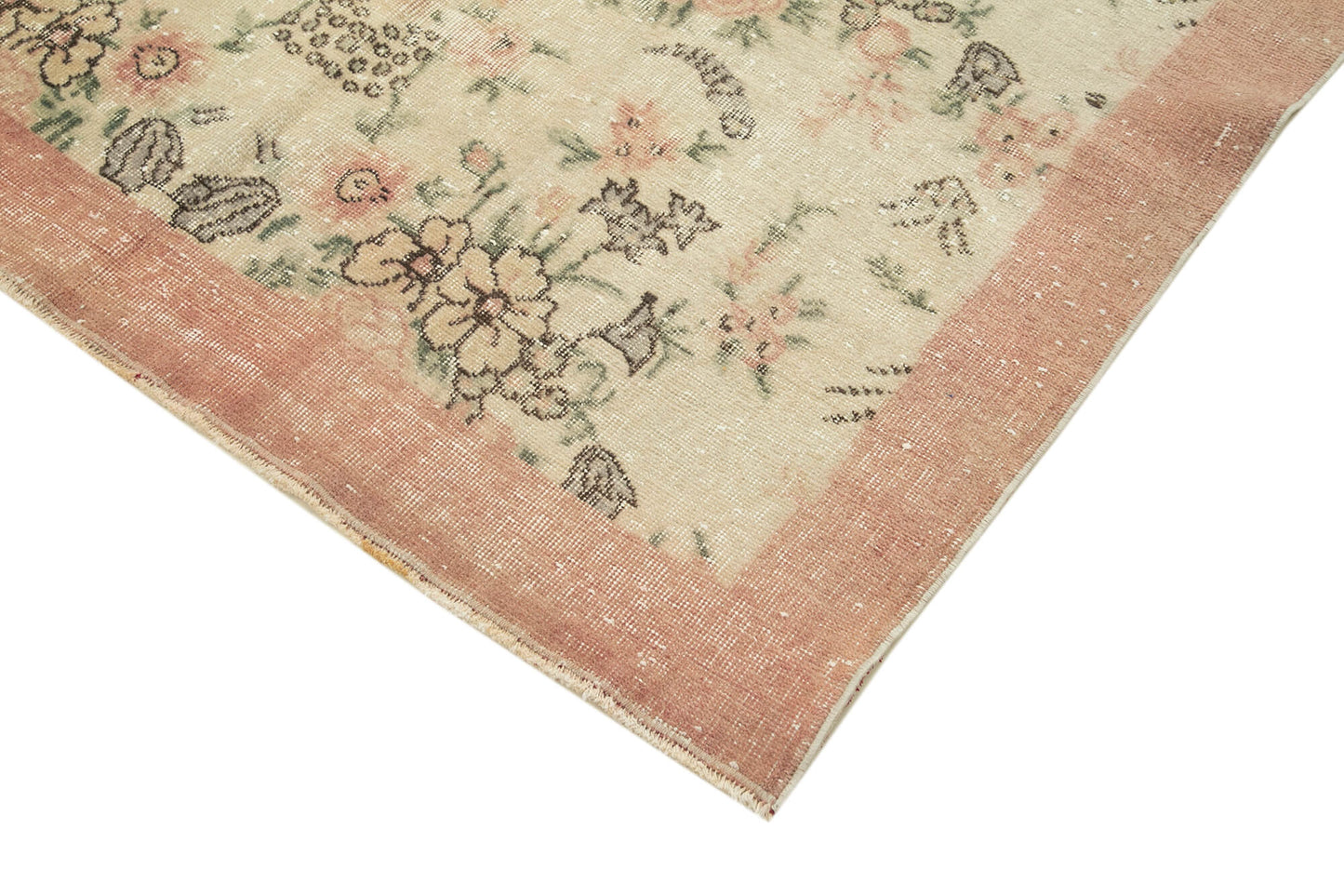 5x8 Beige Turkish Vintage Area Rug - 38986