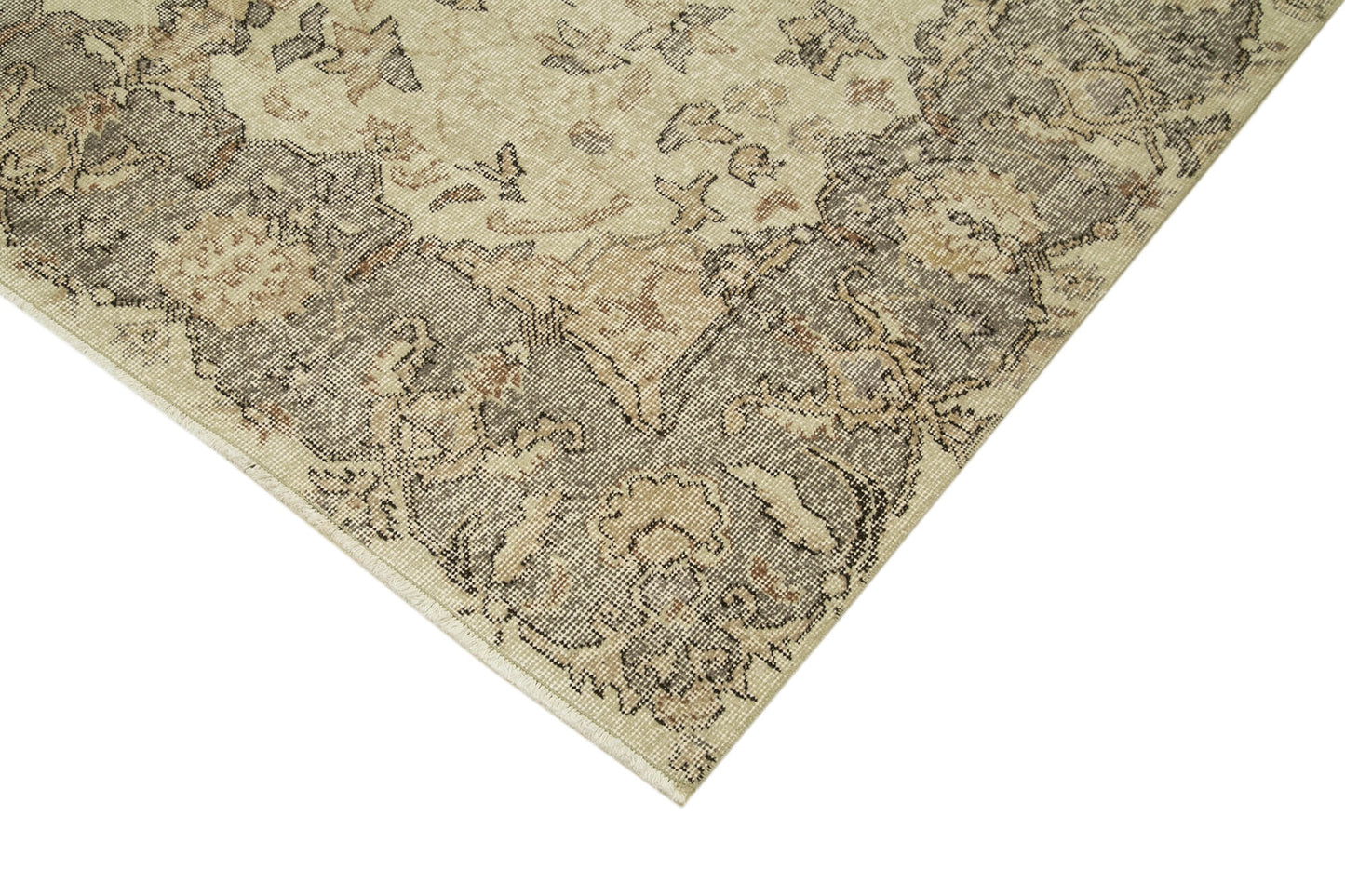 6x10 Beige Turkish Vintage Area Rug - 38997