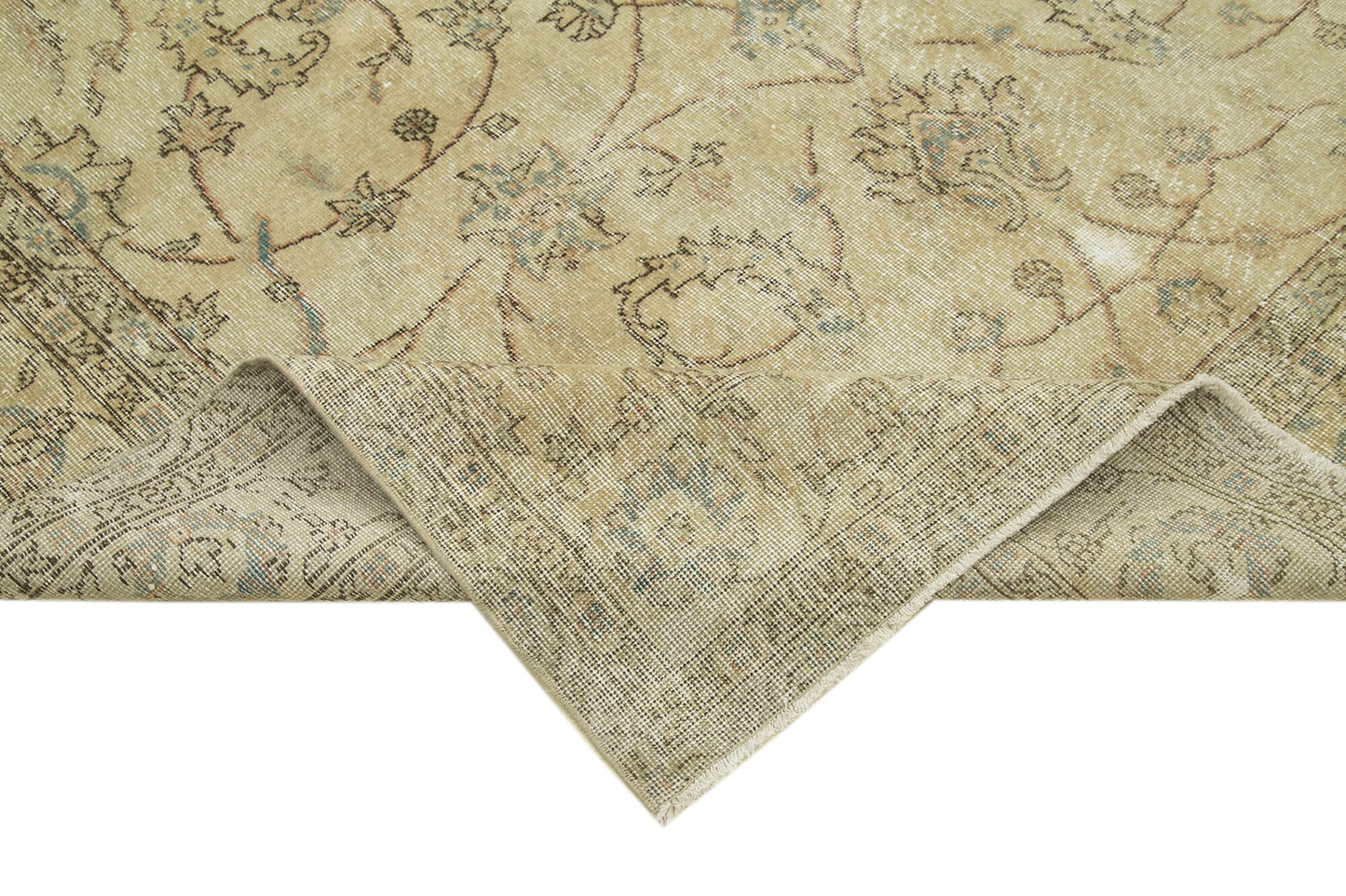 7x10 Beige Turkish Vintage Area Rug - 39000