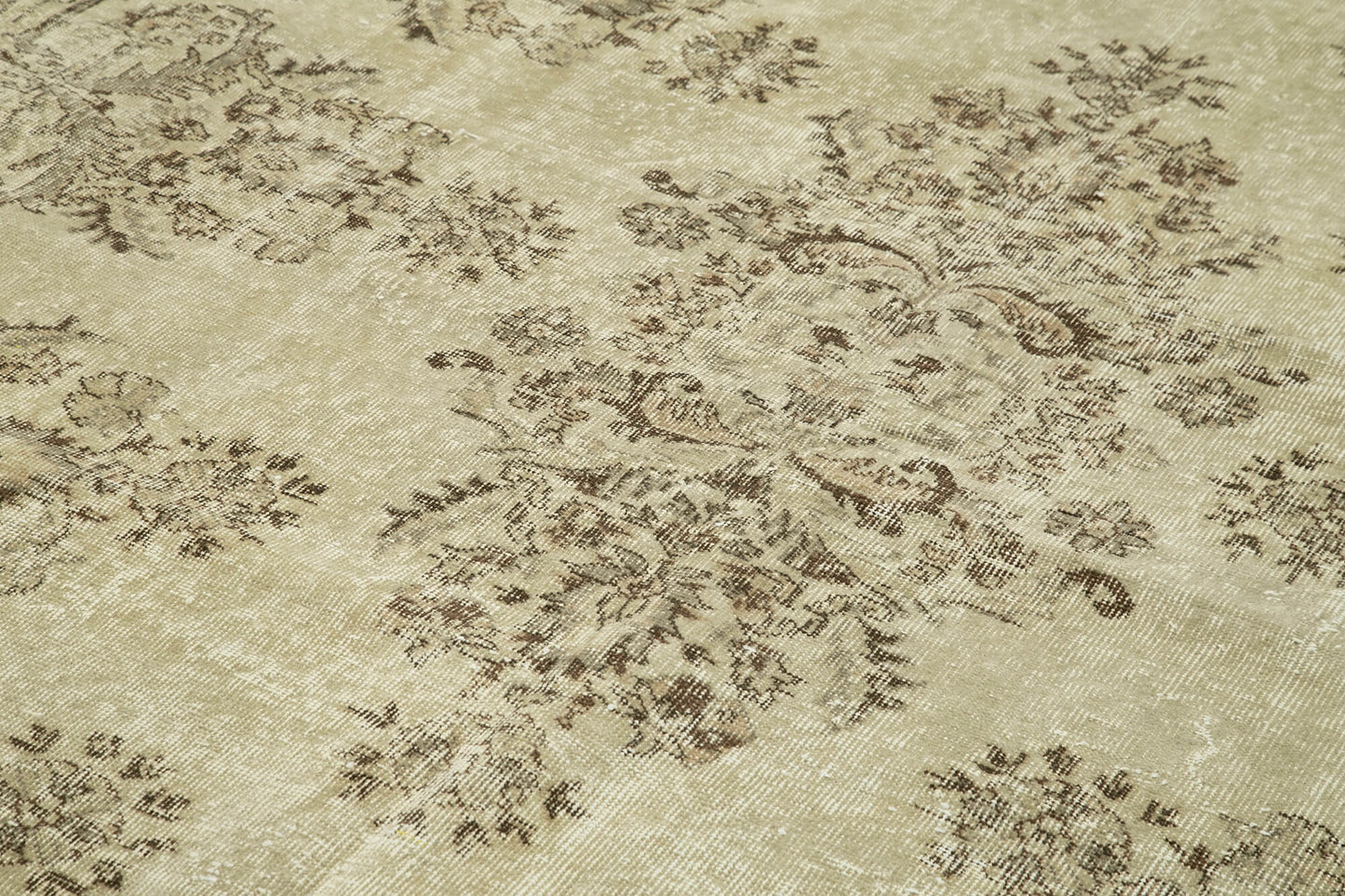 7x10 Beige Turkish Vintage Area Rug - 39001