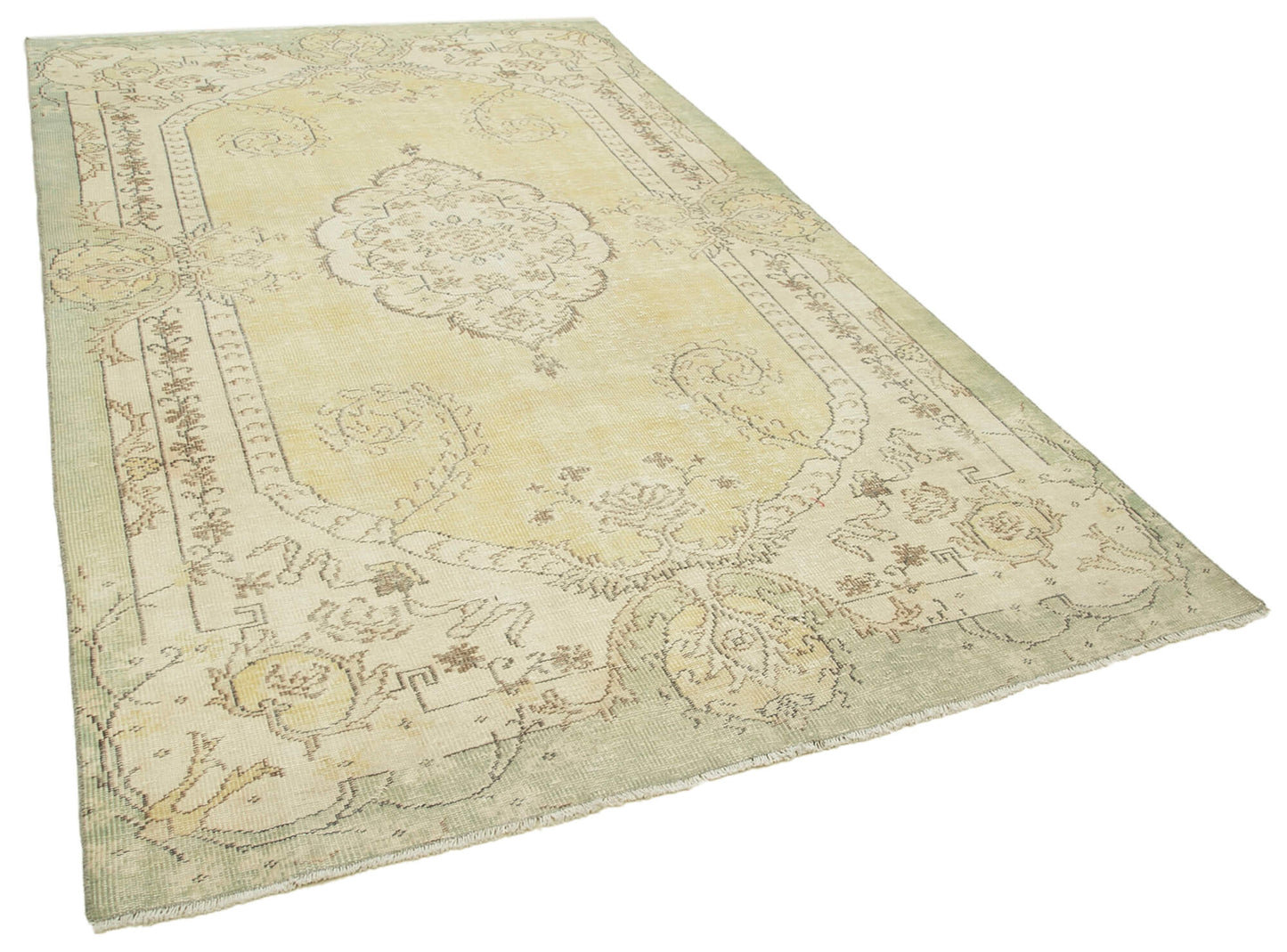 6x10 Beige Turkish Vintage Area Rug - 39043