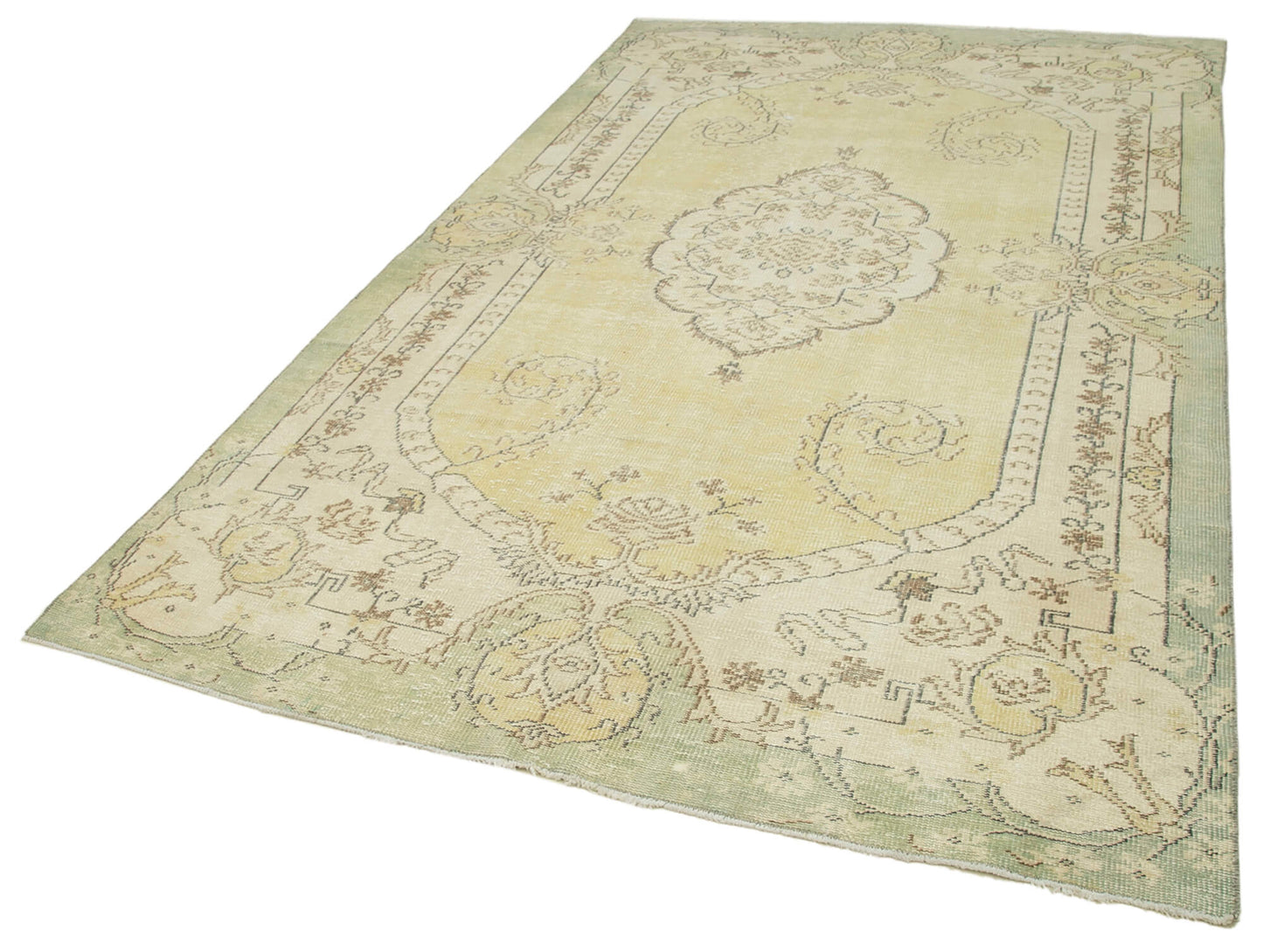 6x10 Beige Turkish Vintage Area Rug - 39043