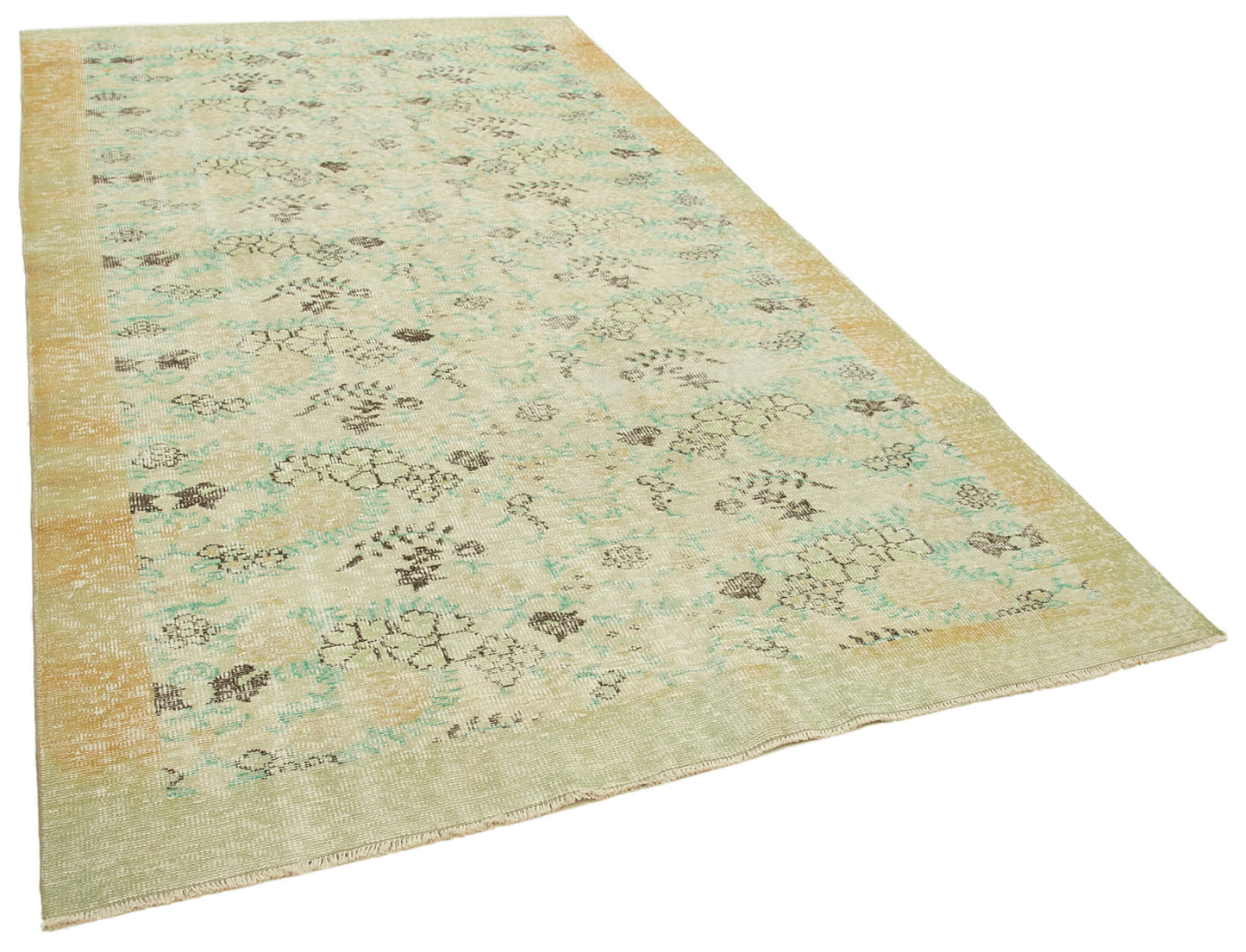 6x11 Beige Turkish Vintage Area Rug - 39051