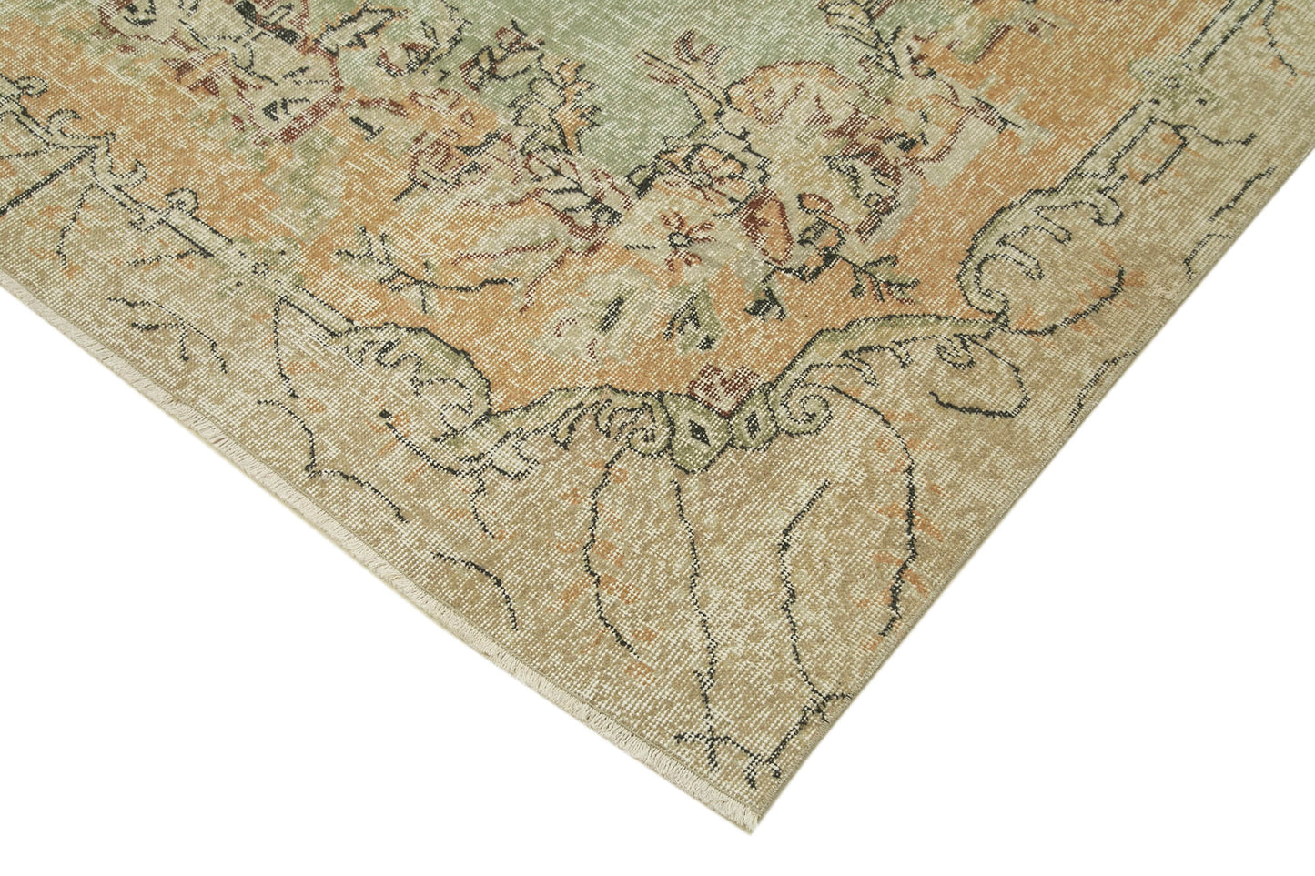 6x10 Beige Turkish Vintage Area Rug - 39054