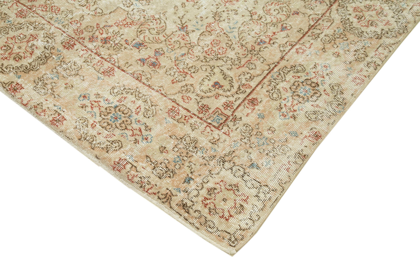 6x10 Beige Turkish Vintage Area Rug - 39062