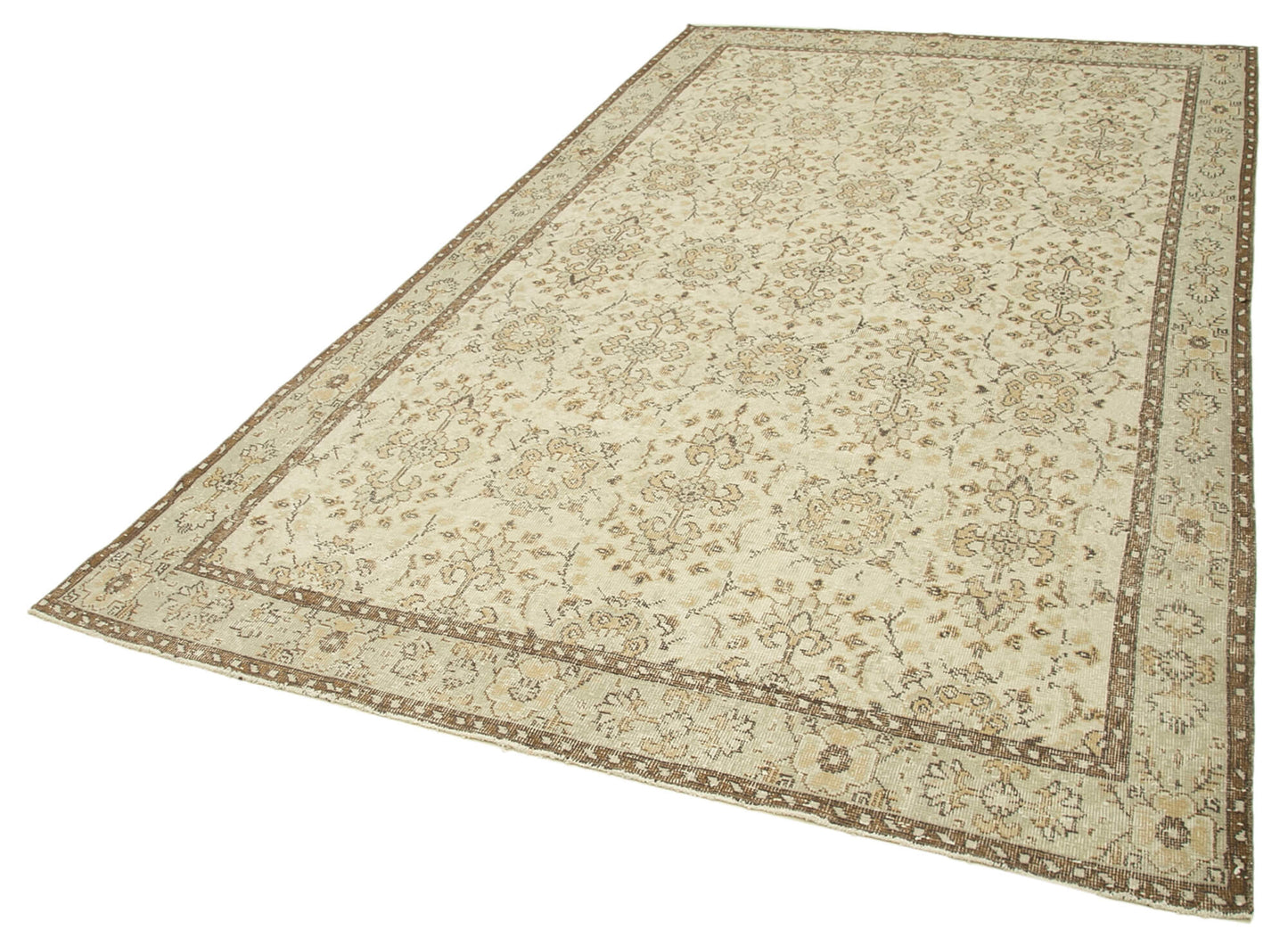 6x10 Beige Turkish Vintage Area Rug - 39066