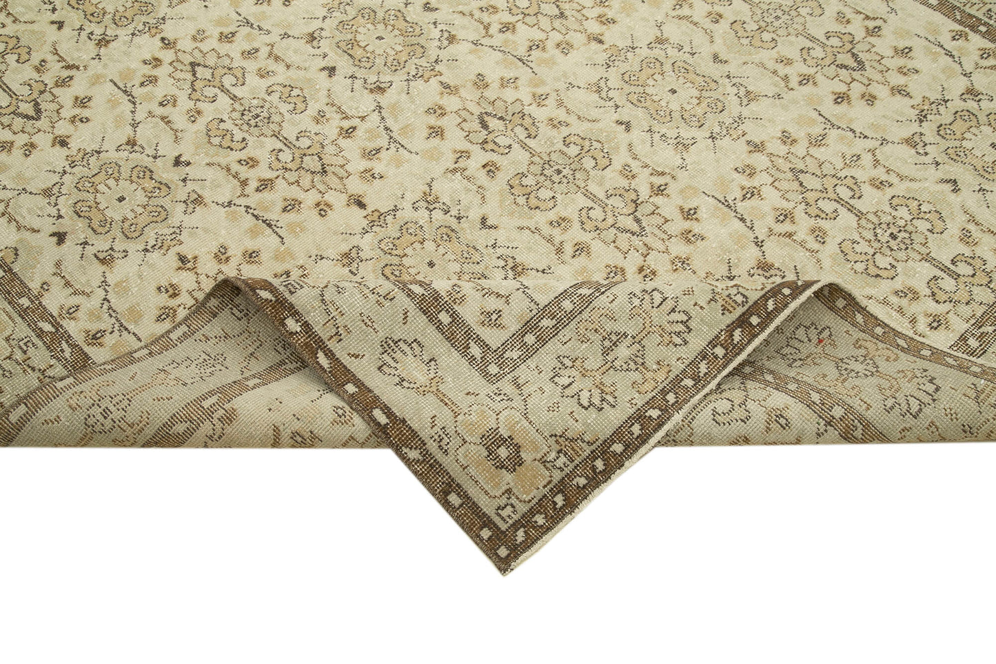 6x10 Beige Turkish Vintage Area Rug - 39066