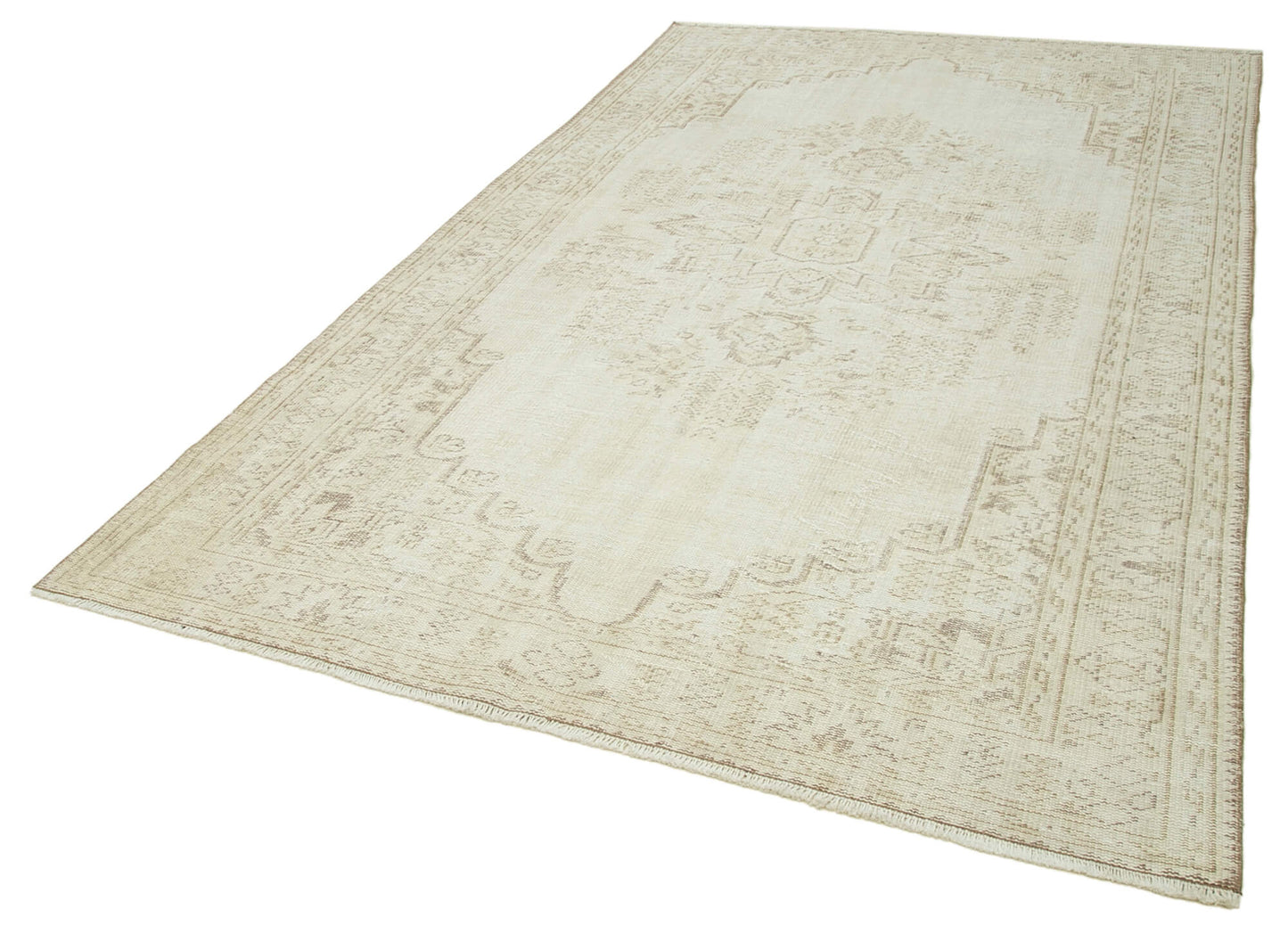 6x10 Beige Turkish Vintage Area Rug - 39067