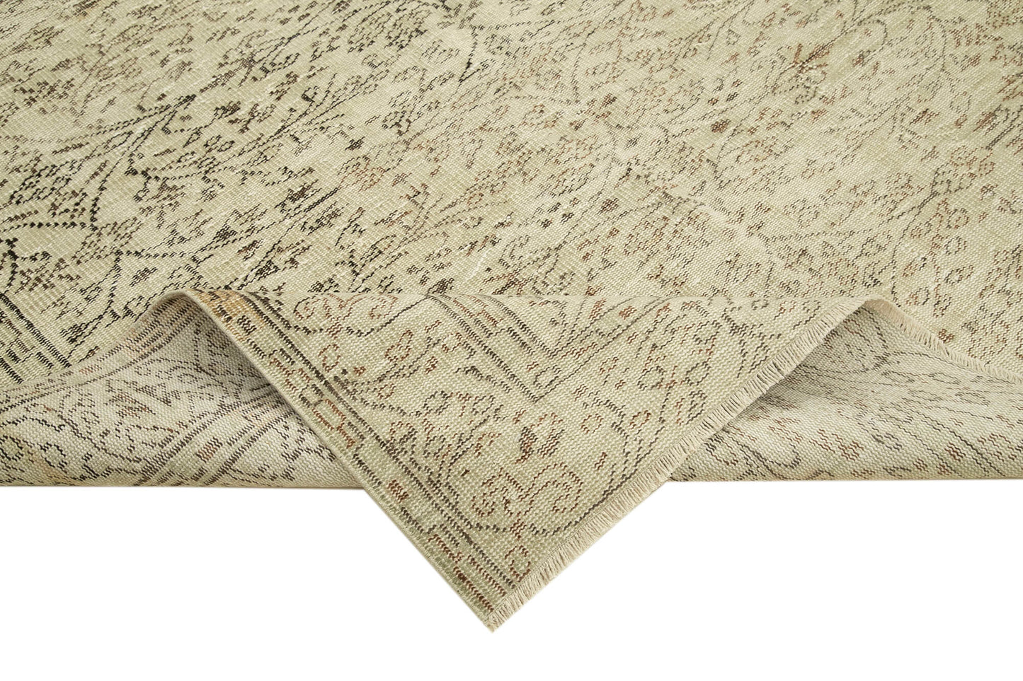6x10 Beige Turkish Vintage Area Rug - 39086