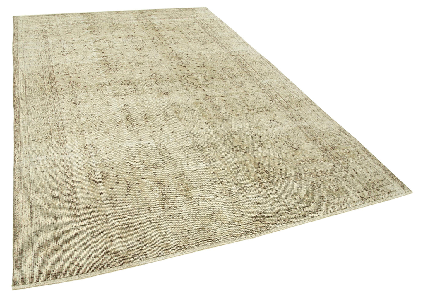 6x10 Beige Turkish Vintage Area Rug - 39098