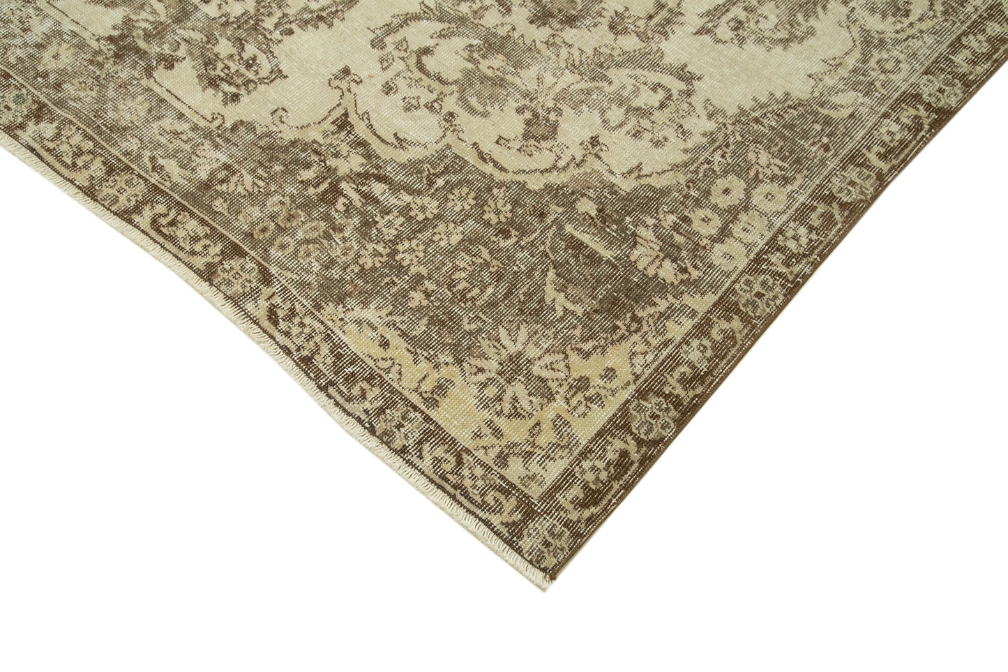 6x10 Beige Turkish Vintage Area Rug - 39119