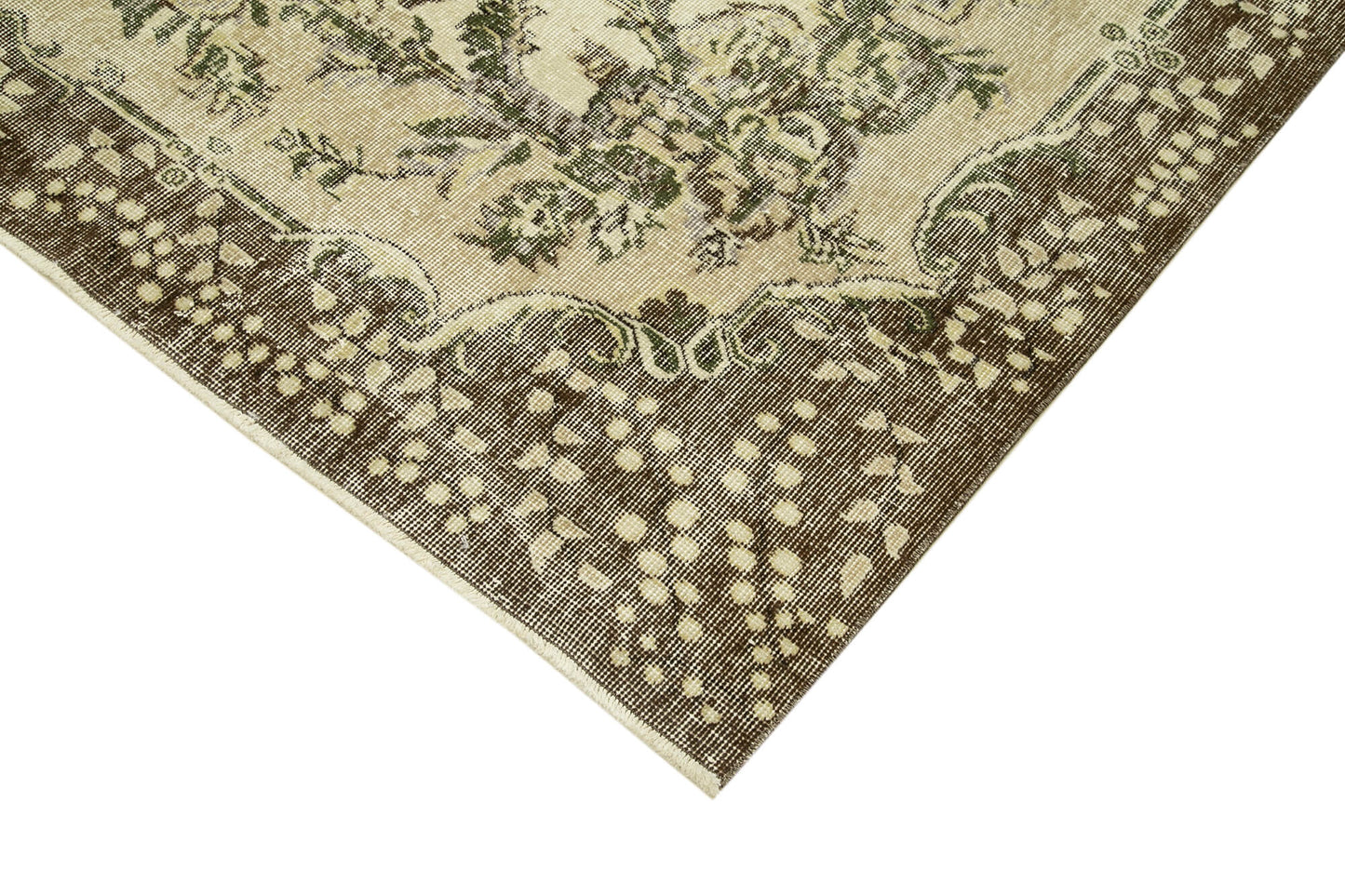 7x10 Beige Turkish Vintage Area Rug - 39290