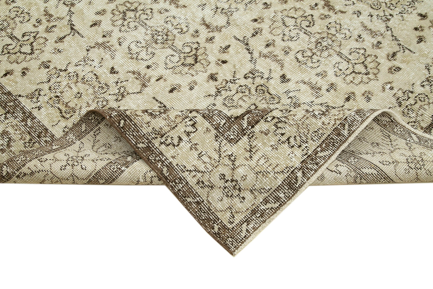 6x10 Beige Turkish Vintage Area Rug - 39300