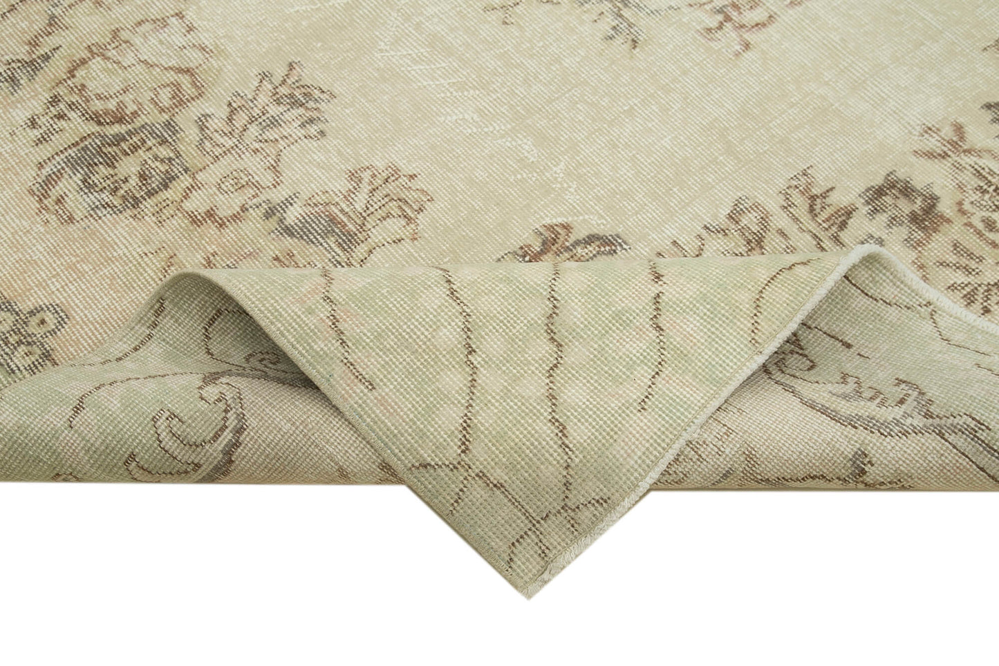 6x10 Beige Turkish Vintage Area Rug - 39301