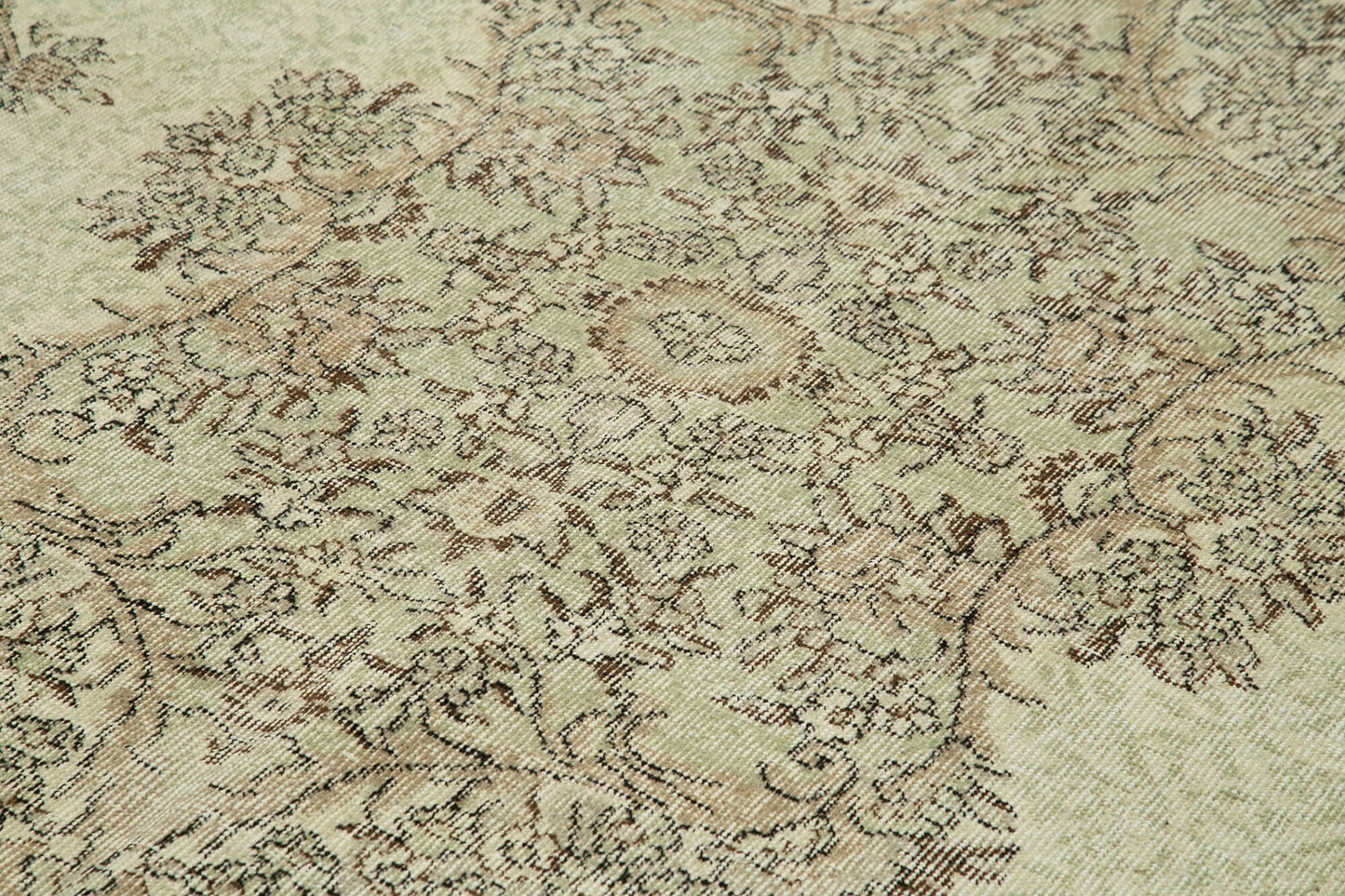 7x10 Beige Turkish Vintage Area Rug - 39304