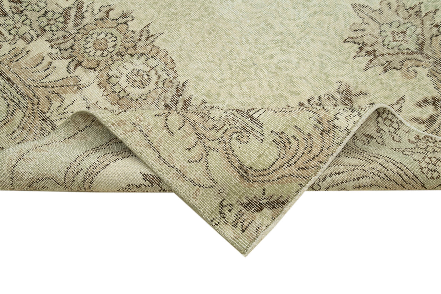 7x10 Beige Turkish Vintage Area Rug - 39304