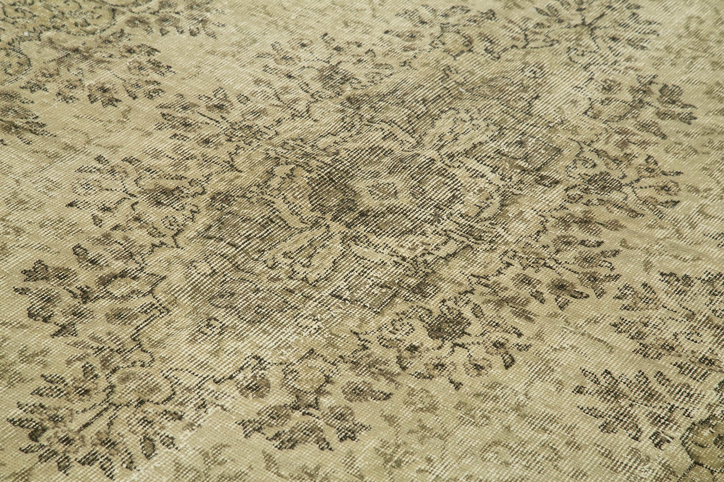 7x10 Beige Turkish Vintage Area Rug - 39305